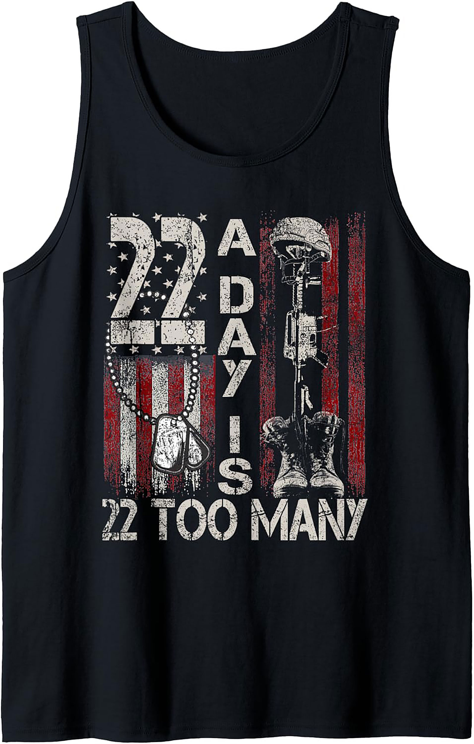 22 A Day Veteran Awareness Graphic Tank Top | Unisex Fit