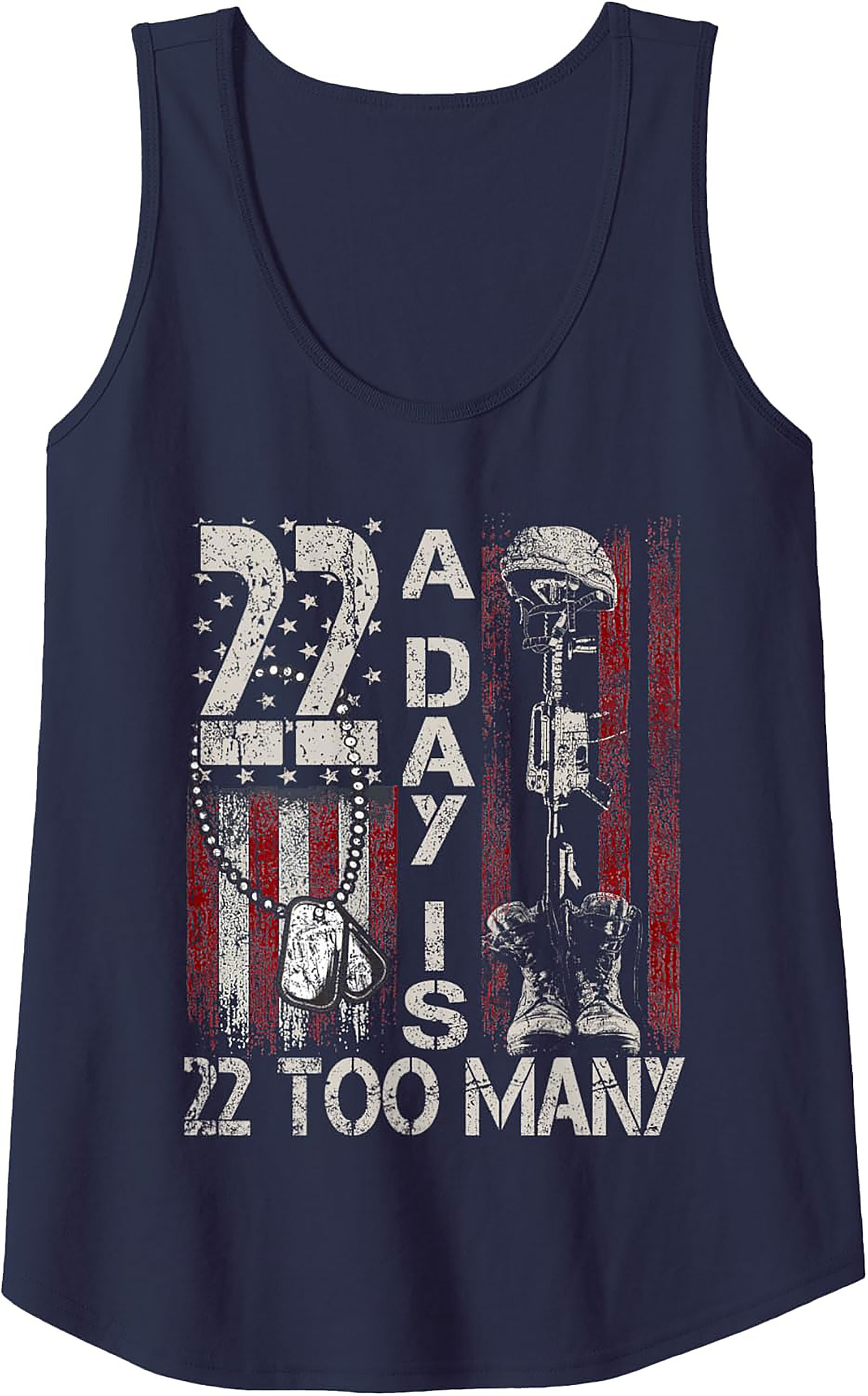 22 A Day Veteran Awareness Graphic Tank Top | Unisex Fit