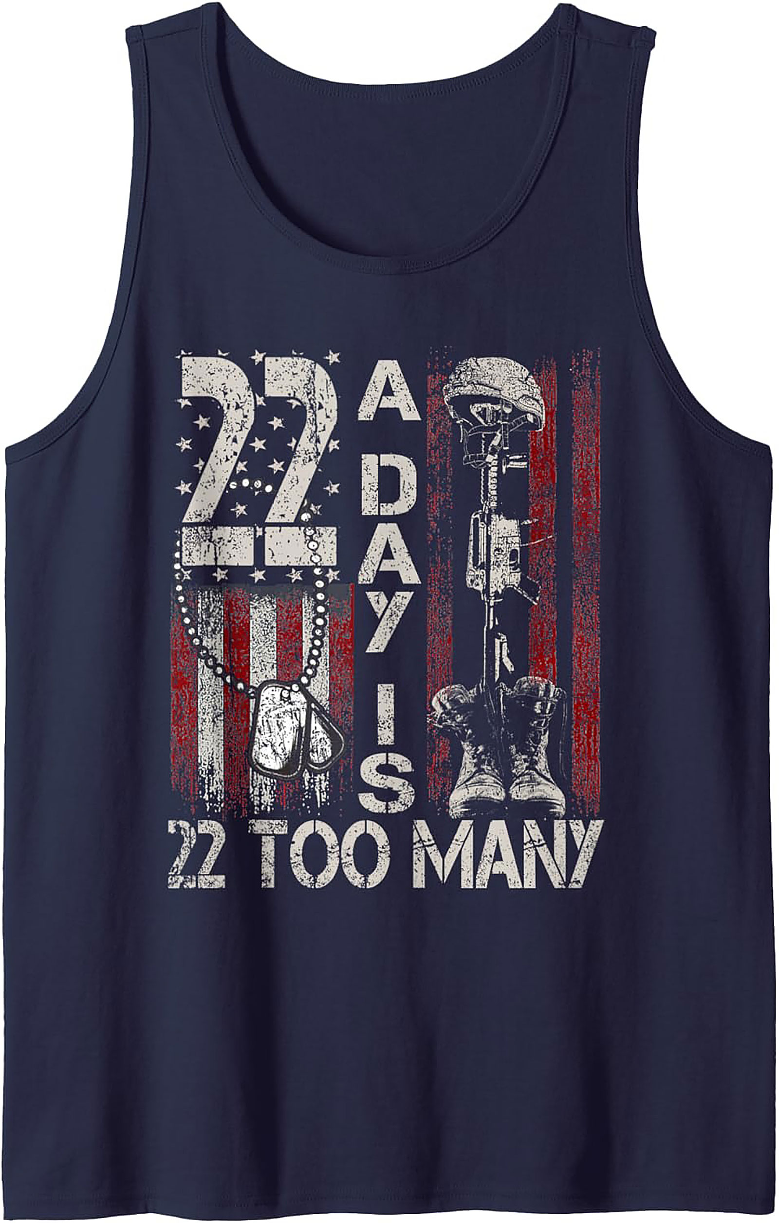 22 A Day Veteran Awareness Graphic Tank Top | Unisex Fit