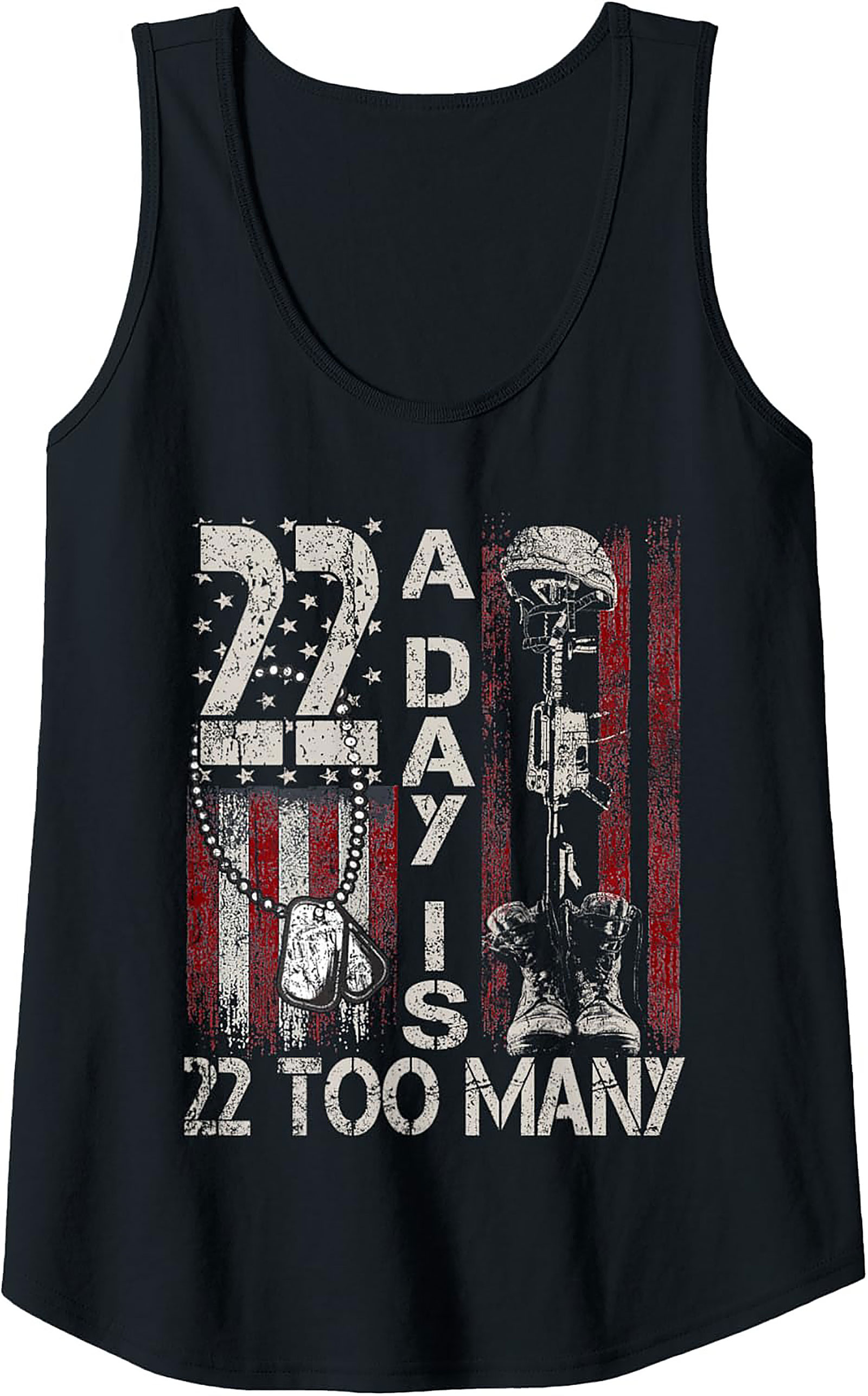 22 A Day Veteran Awareness Graphic Tank Top | Unisex Fit