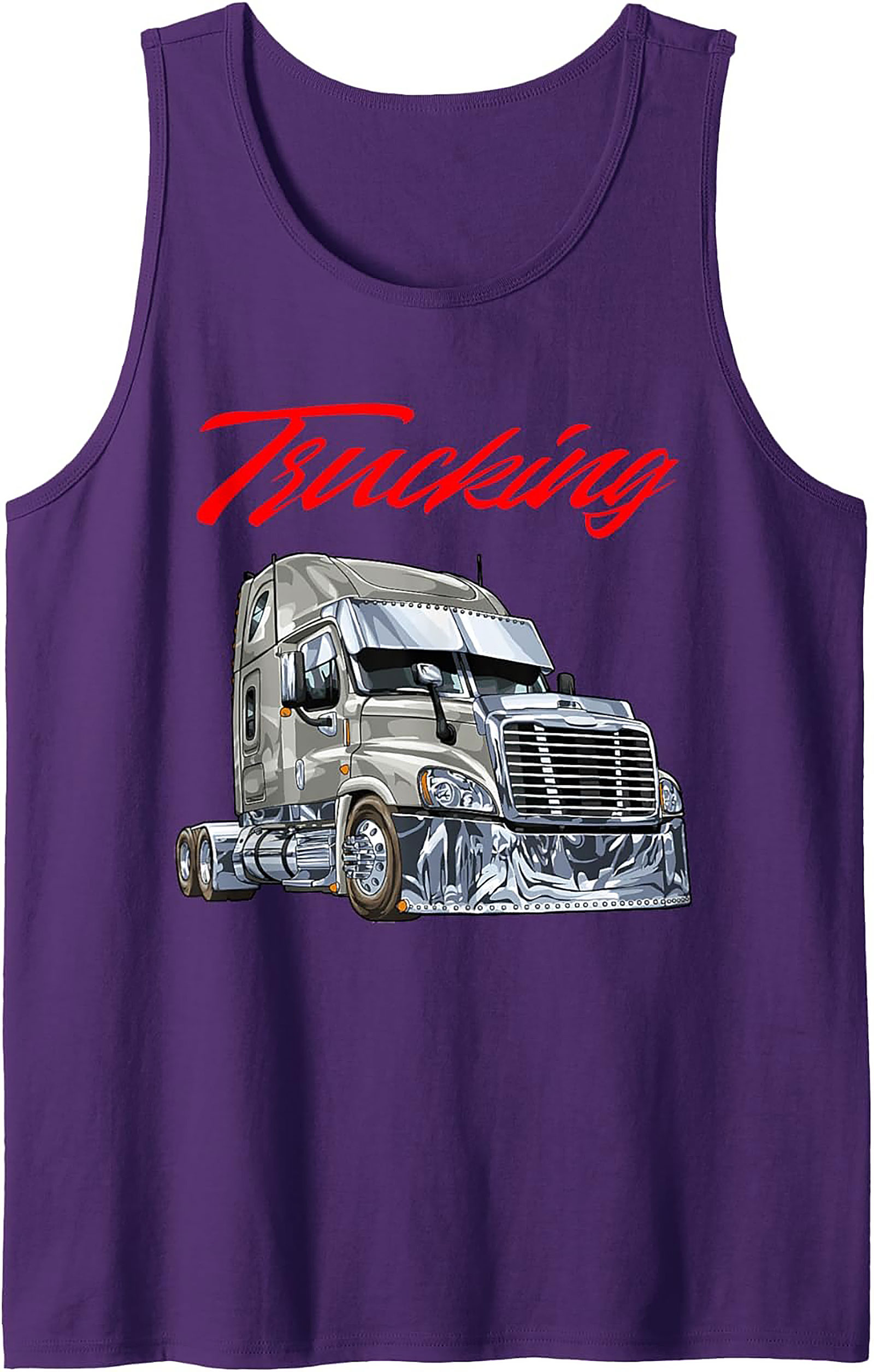Custom Chrome Semi-Truck Trucking Graphic Tank Top | Unisex Sleeveless Shirt
