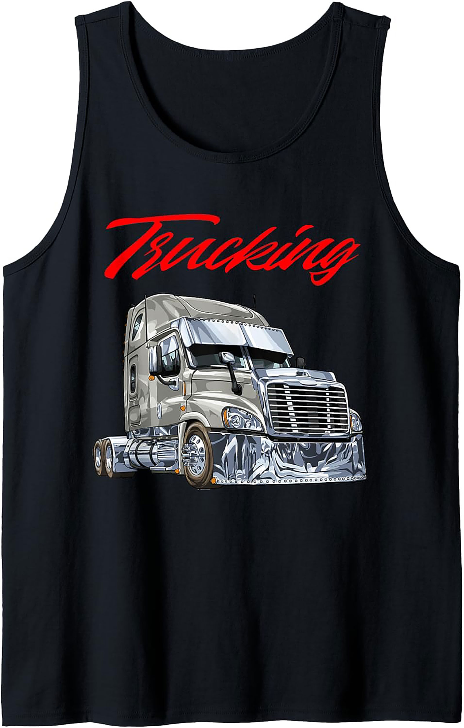 Custom Chrome Semi-Truck Trucking Graphic Tank Top | Unisex Sleeveless Shirt
