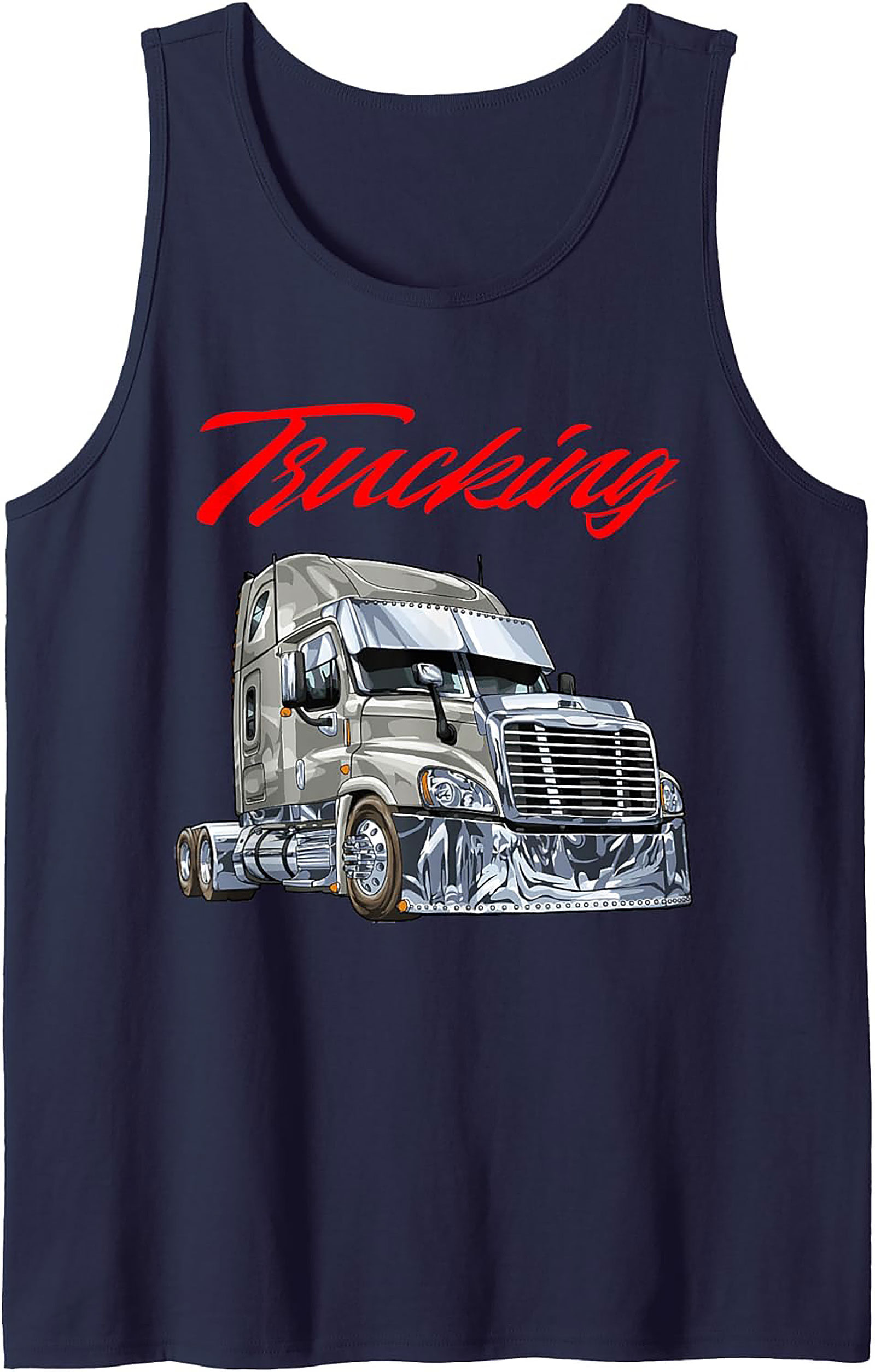 Custom Chrome Semi-Truck Trucking Graphic Tank Top | Unisex Sleeveless Shirt
