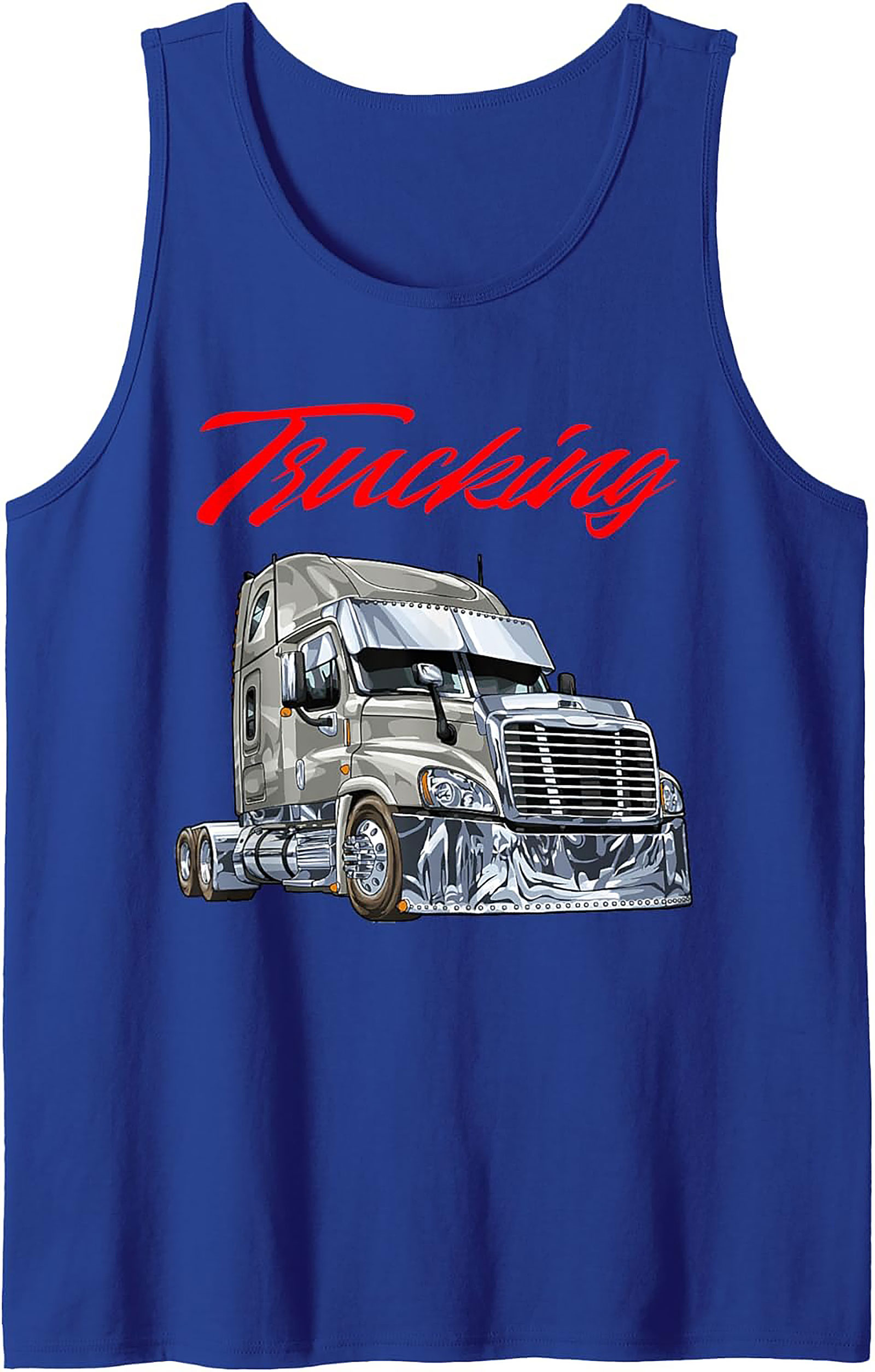 Custom Chrome Semi-Truck Trucking Graphic Tank Top | Unisex Sleeveless Shirt