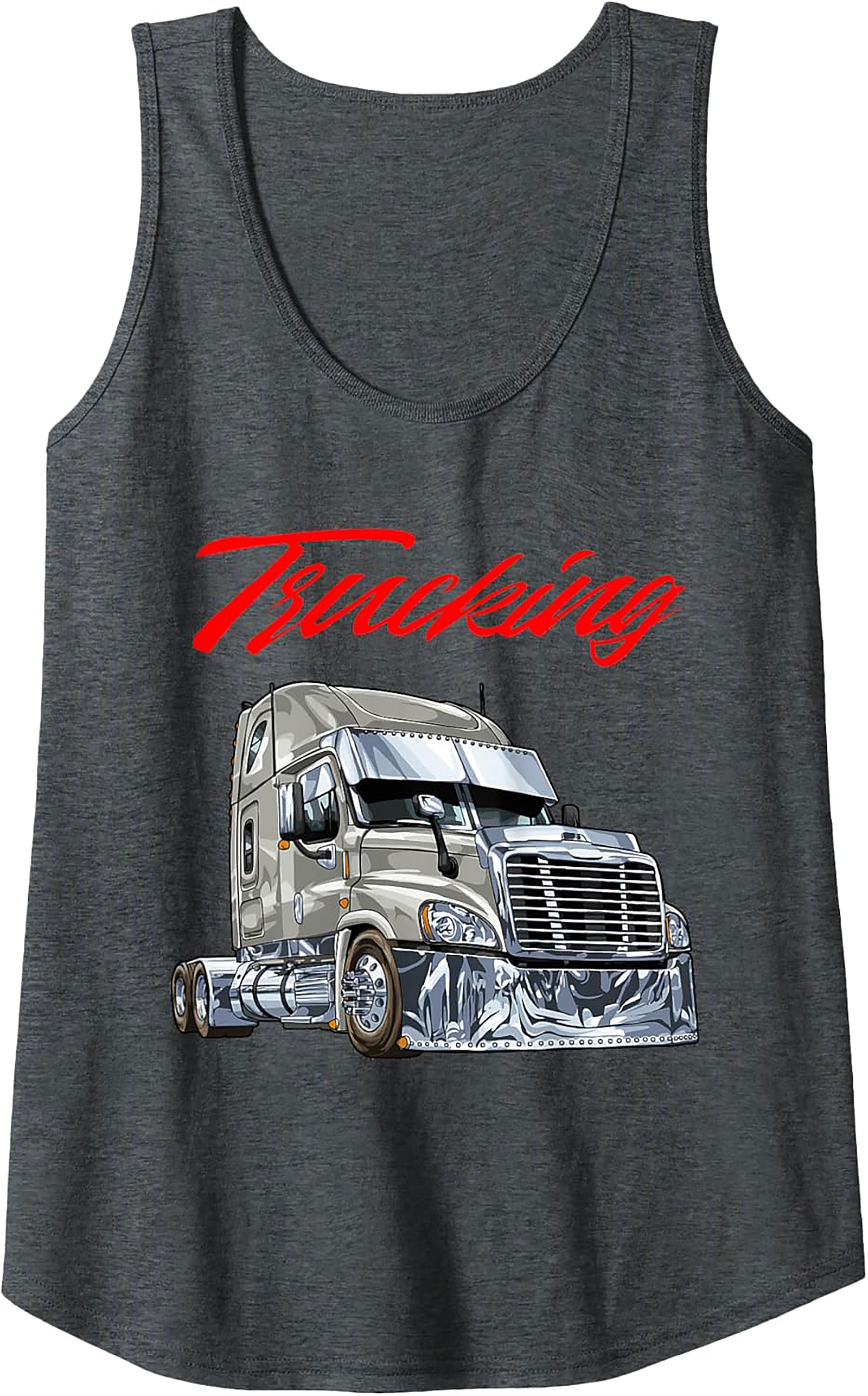Custom Chrome Semi-Truck Trucking Graphic Tank Top | Unisex Sleeveless Shirt