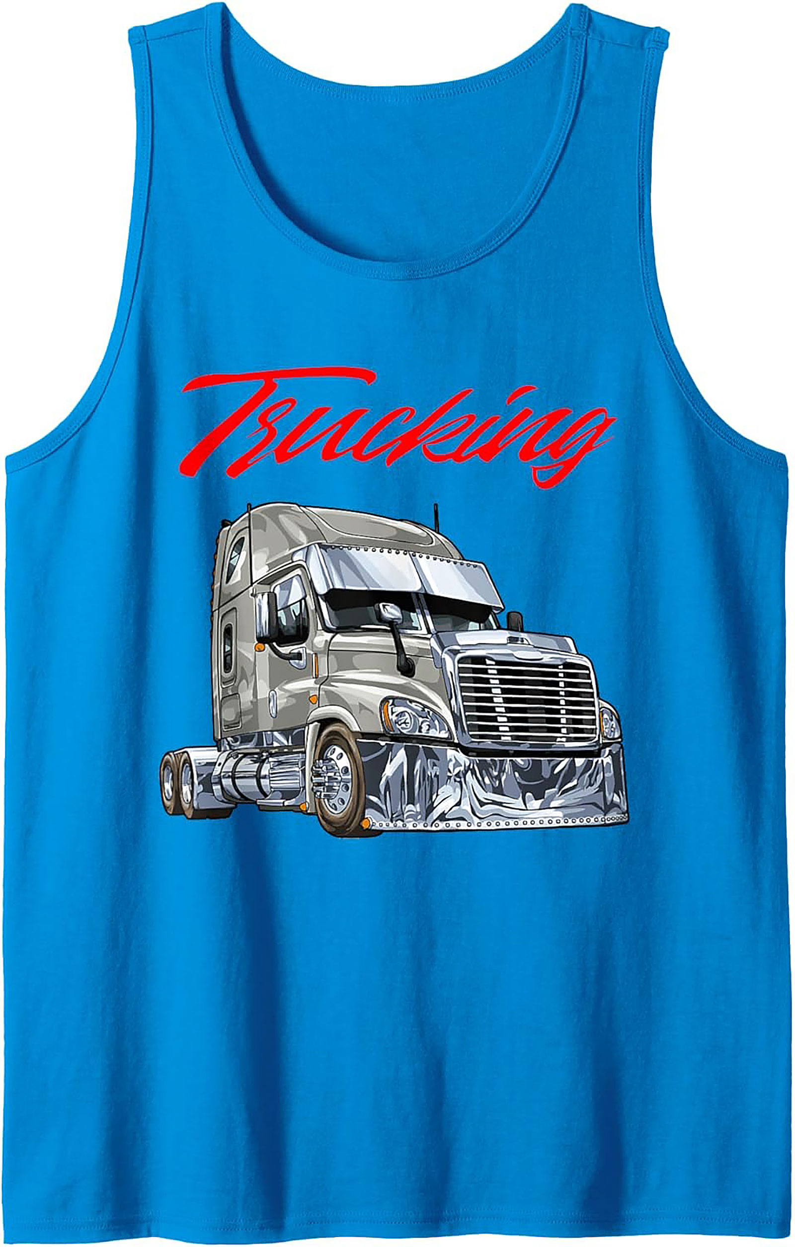 Custom Chrome Semi-Truck Trucking Graphic Tank Top | Unisex Sleeveless Shirt