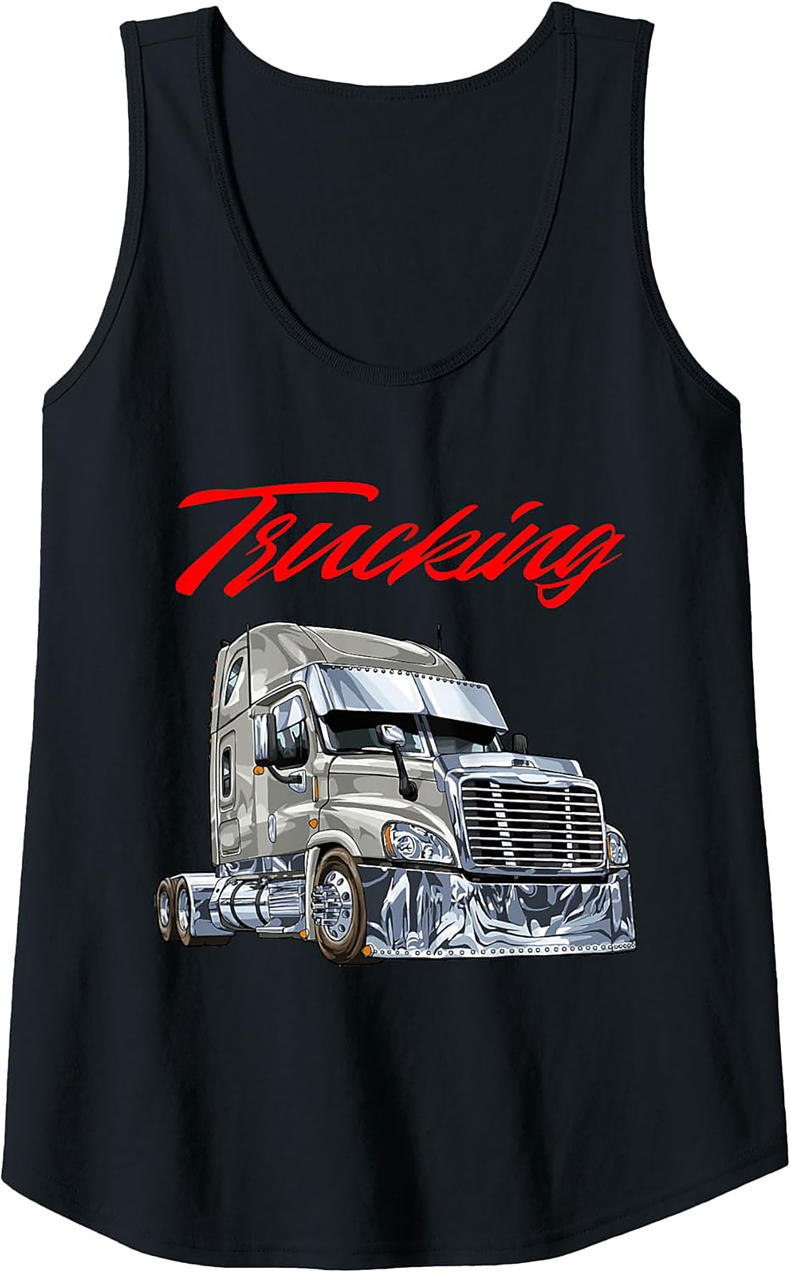 Custom Chrome Semi-Truck Trucking Graphic Tank Top | Unisex Sleeveless Shirt