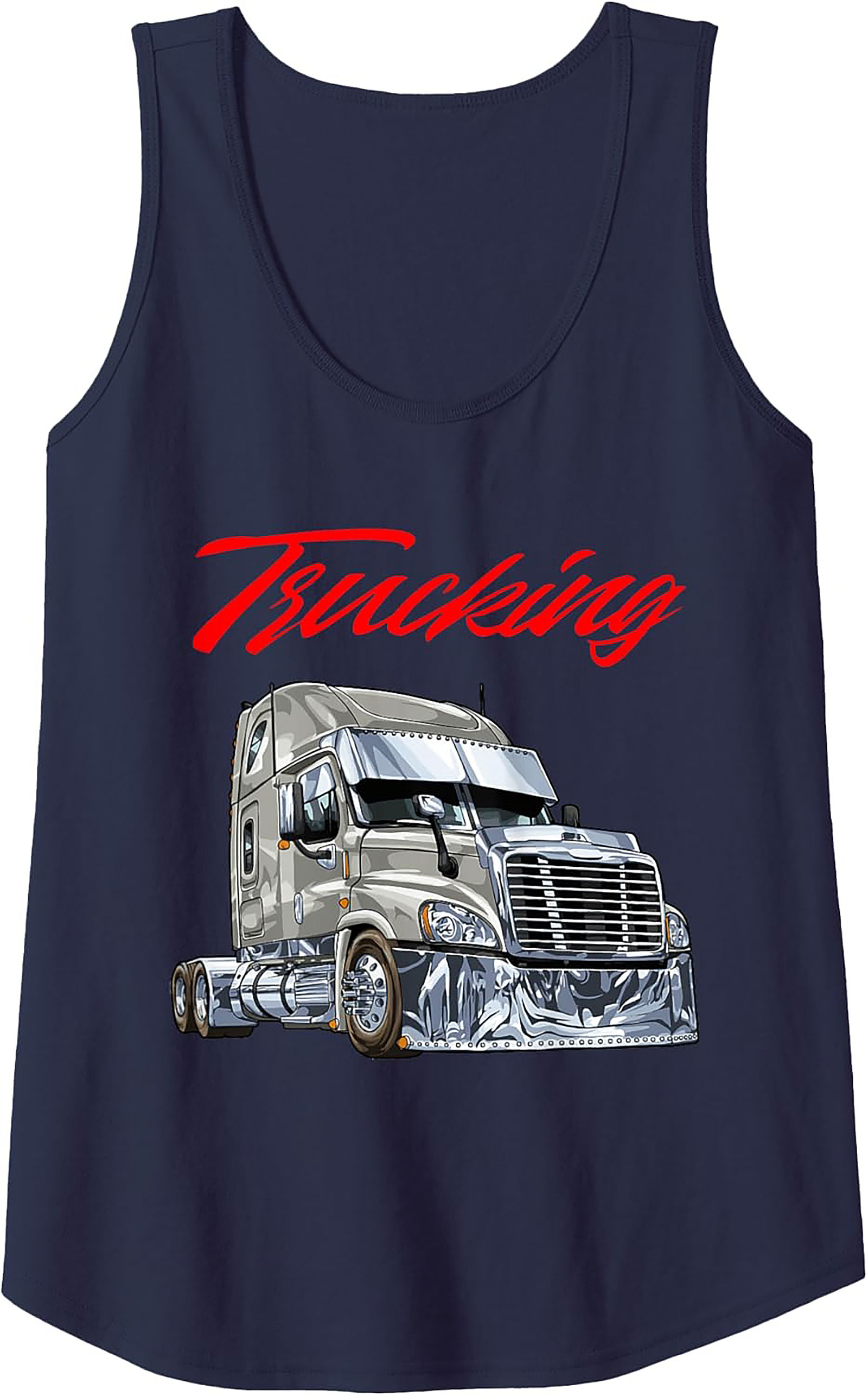 Custom Chrome Semi-Truck Trucking Graphic Tank Top | Unisex Sleeveless Shirt