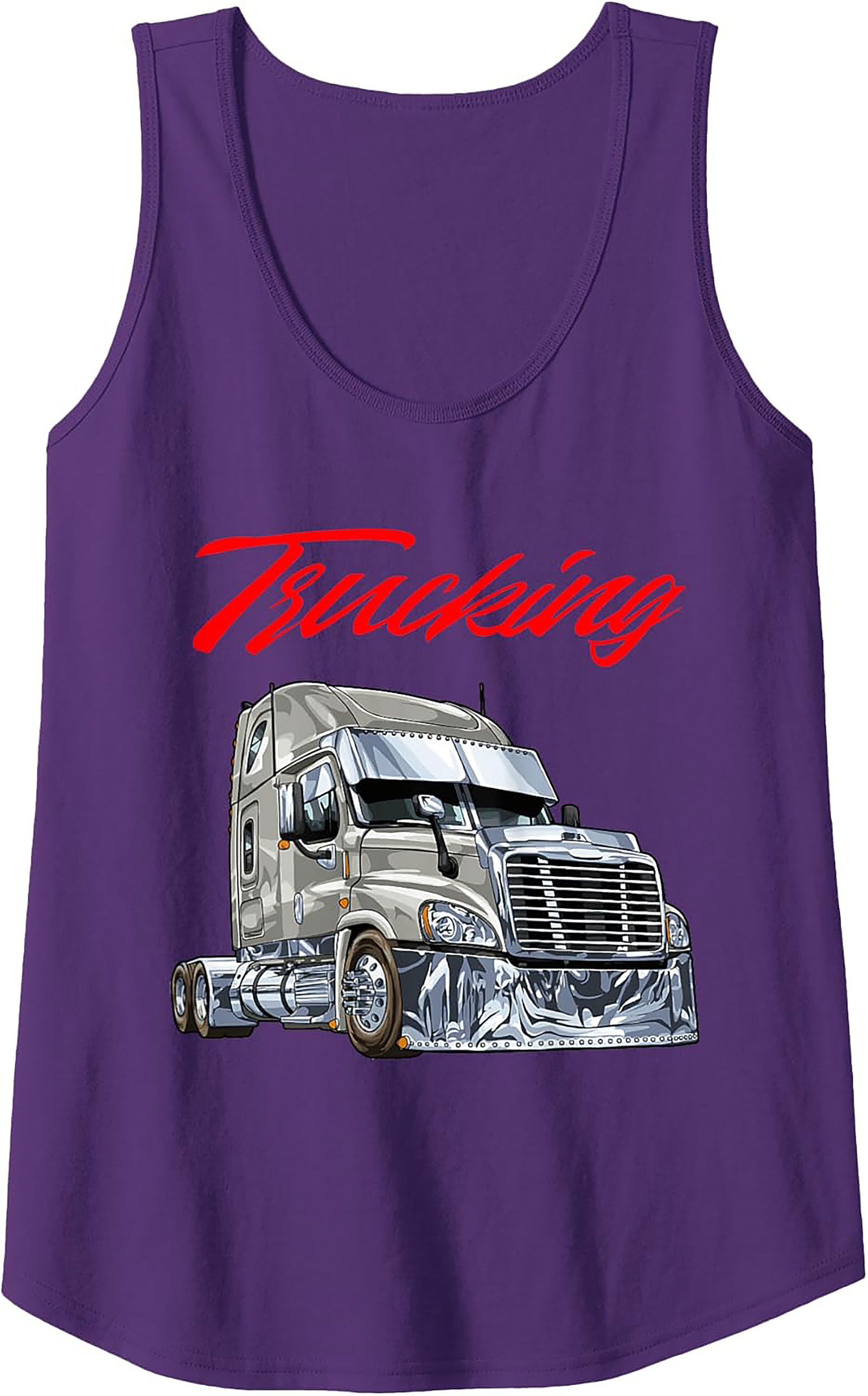 Custom Chrome Semi-Truck Trucking Graphic Tank Top | Unisex Sleeveless Shirt