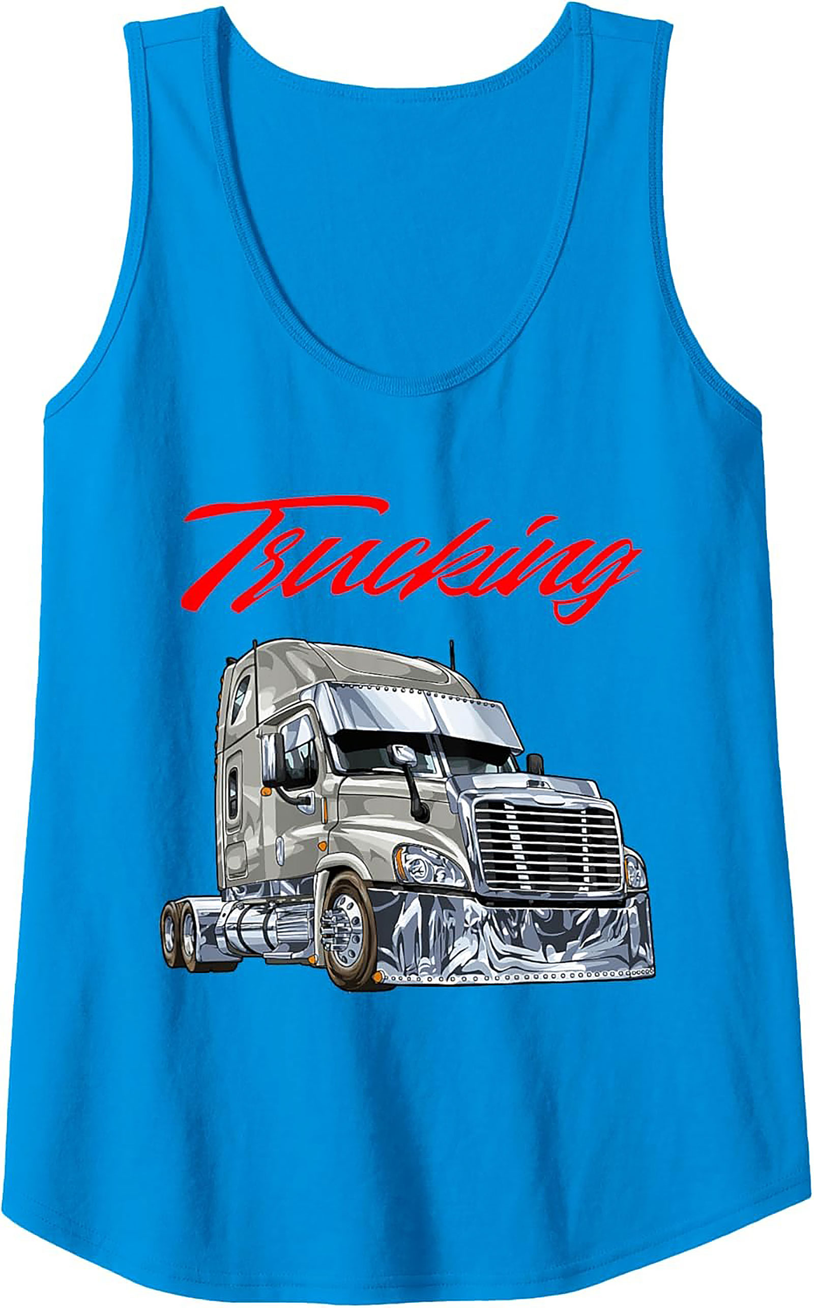 Custom Chrome Semi-Truck Trucking Graphic Tank Top | Unisex Sleeveless Shirt