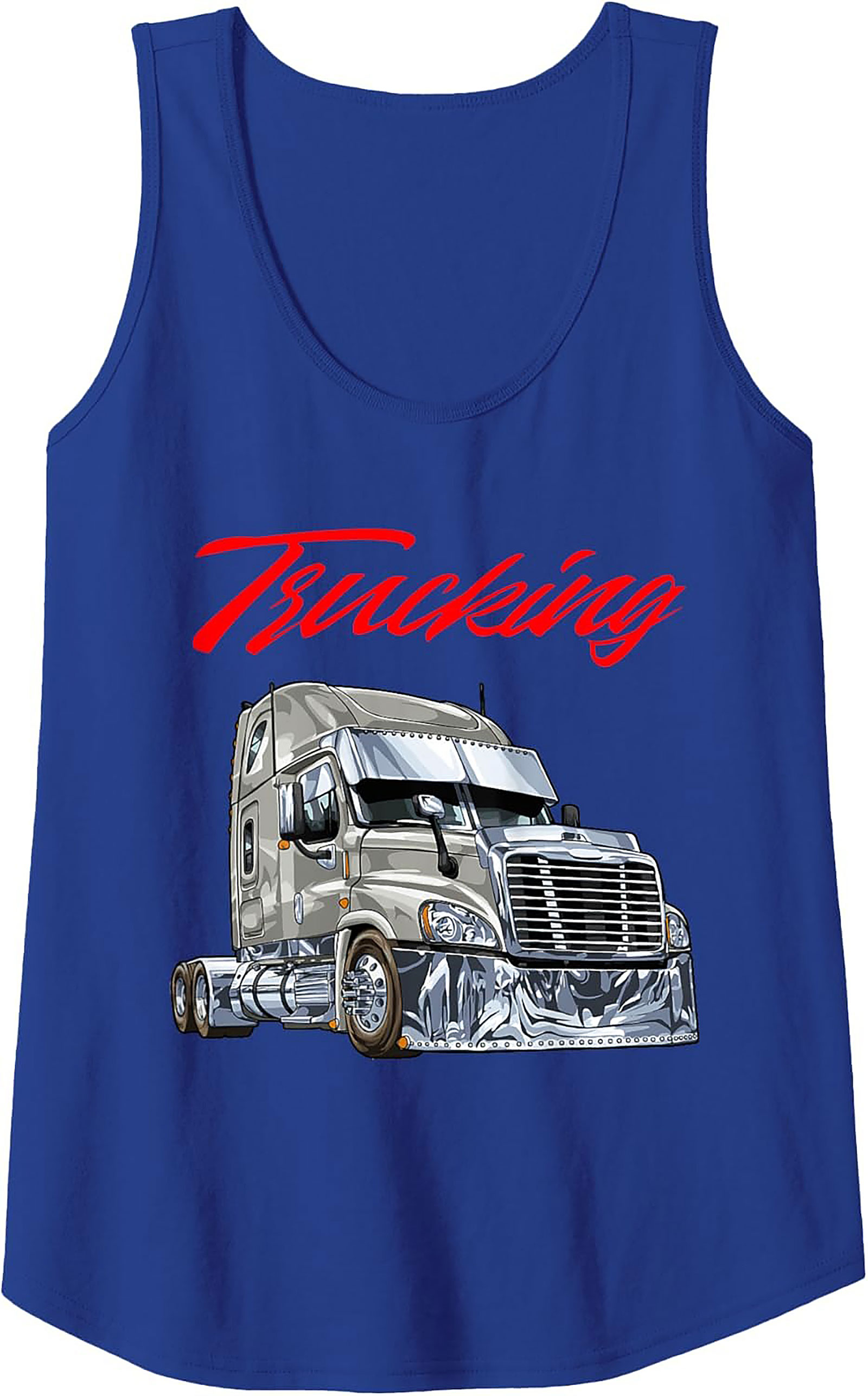 Custom Chrome Semi-Truck Trucking Graphic Tank Top | Unisex Sleeveless Shirt