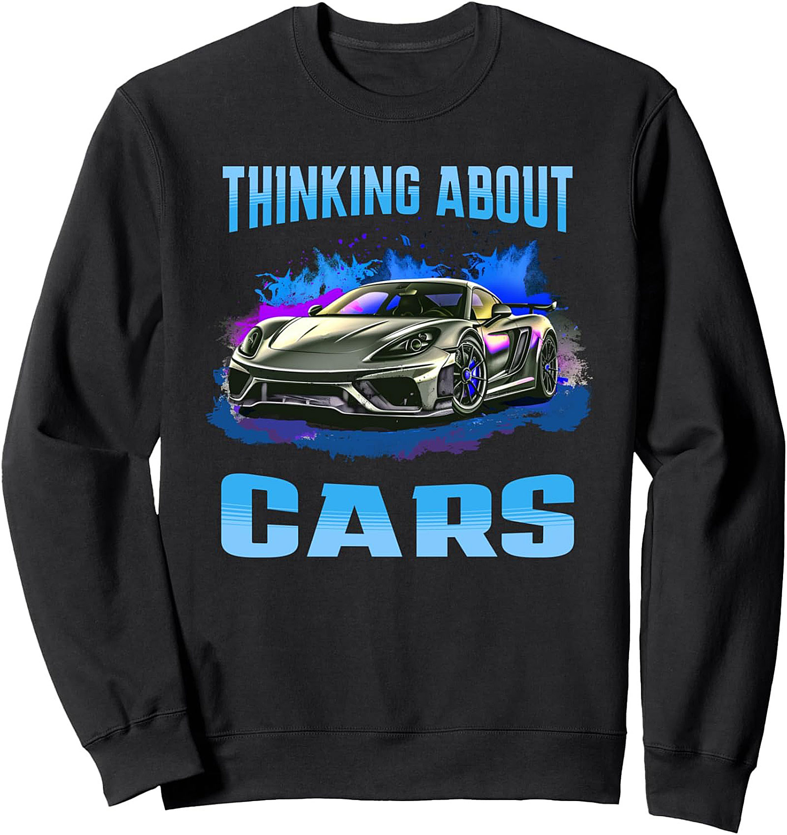 Gearhead Graphic Sweatshirt Thinking About Cars Pullover