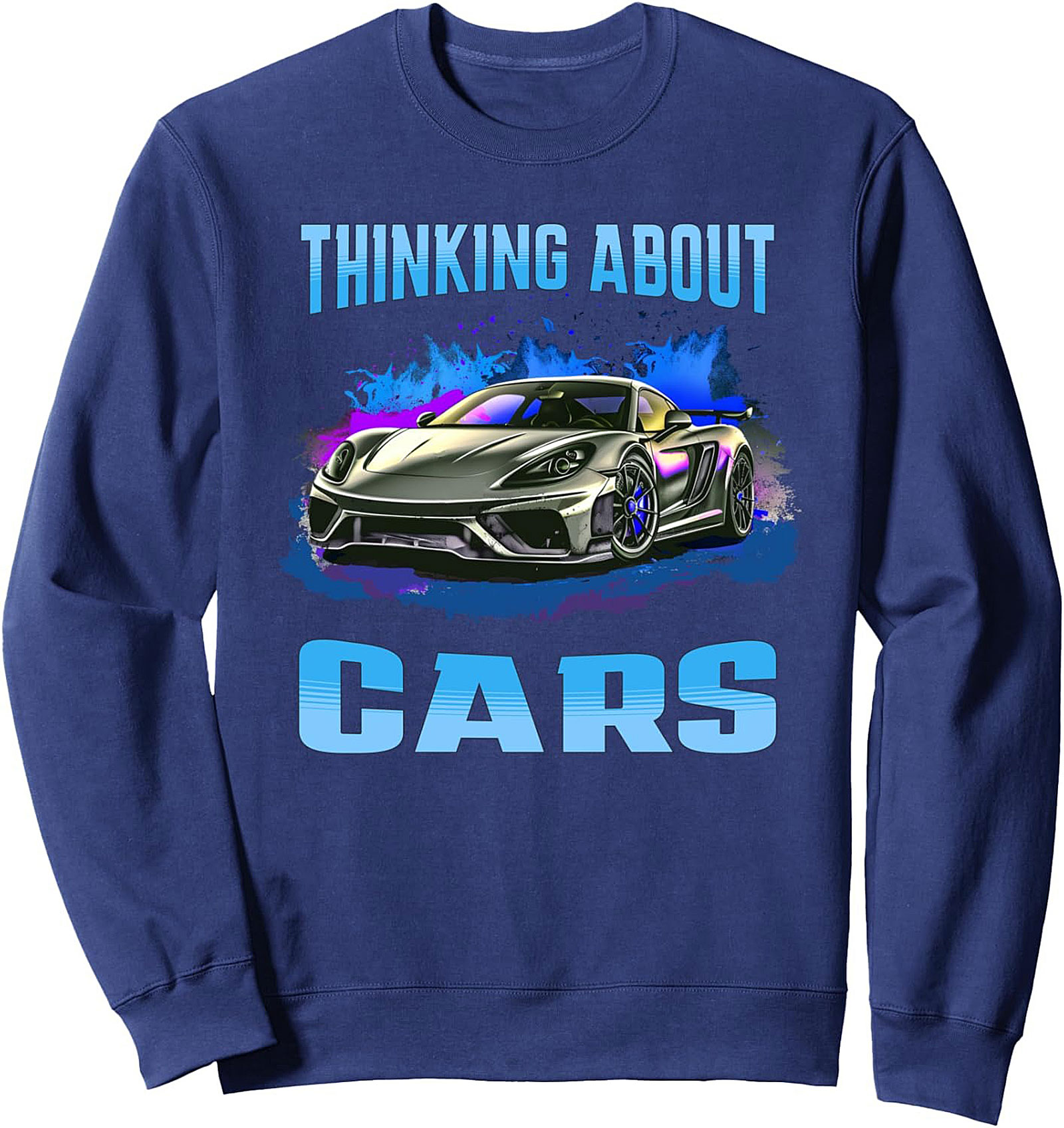 Gearhead Graphic Sweatshirt Thinking About Cars Pullover