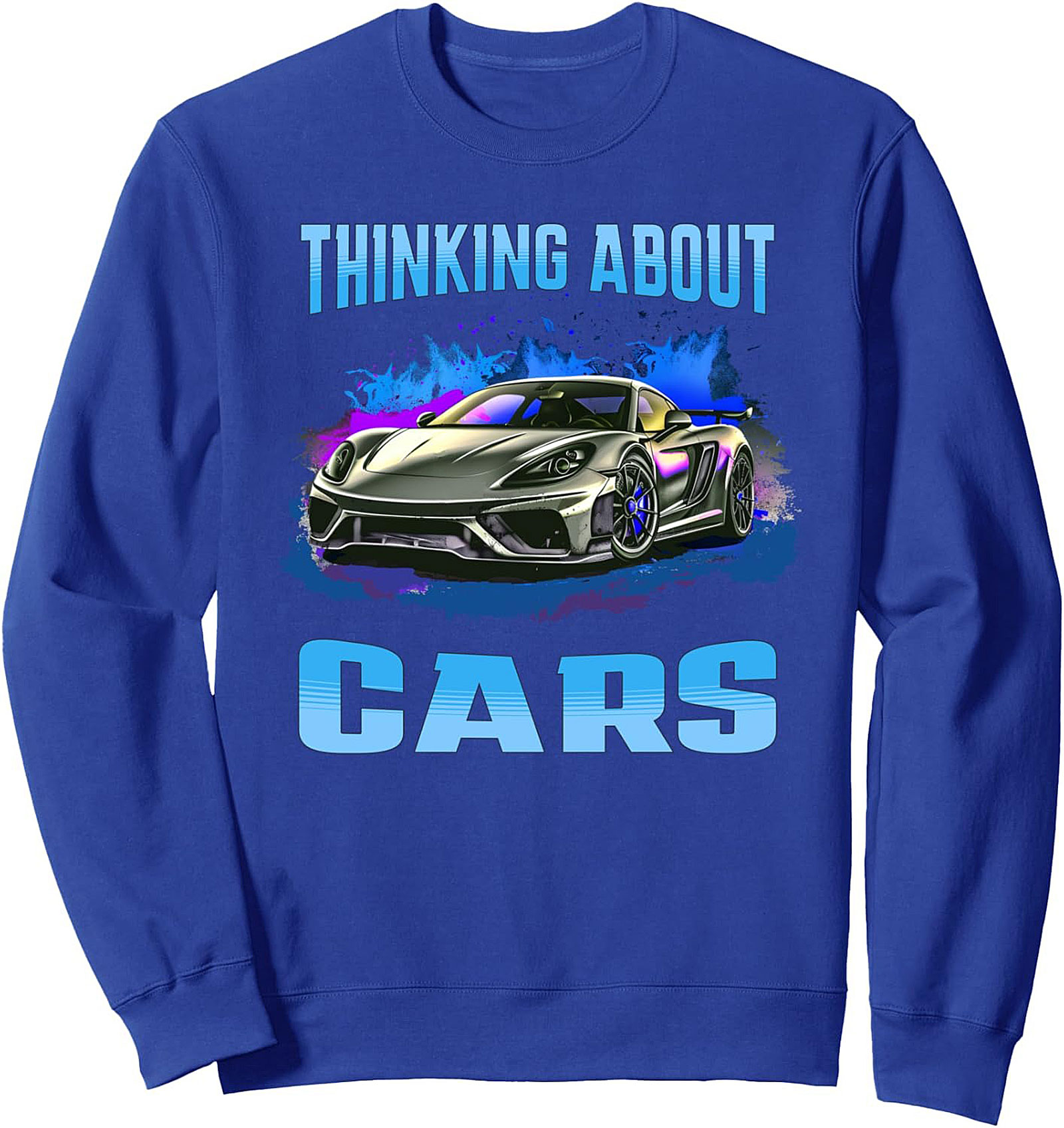 Gearhead Graphic Sweatshirt Thinking About Cars Pullover