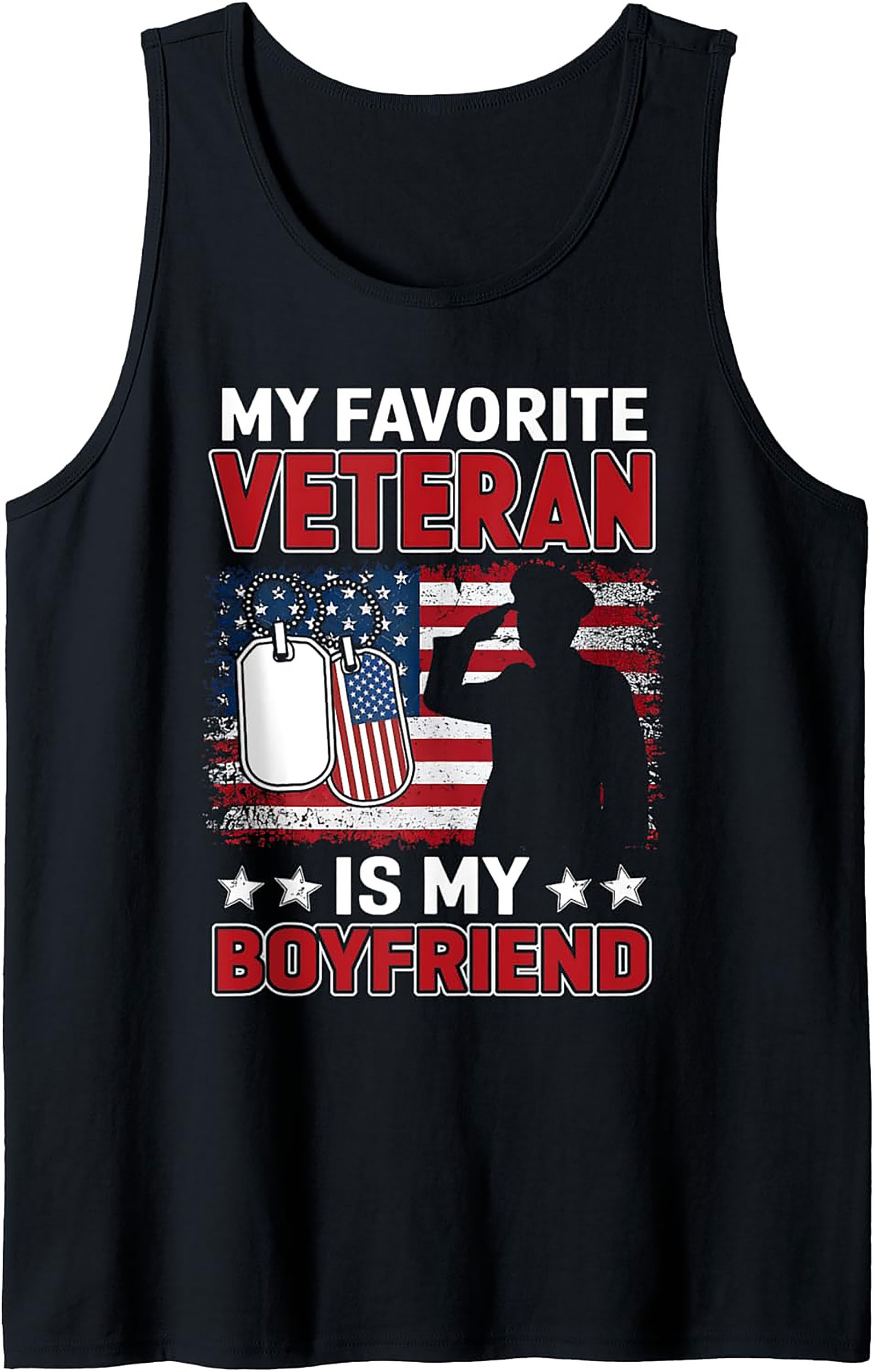 Veteran Boyfriend Graphic Tank Top | Proud Military GF Gift