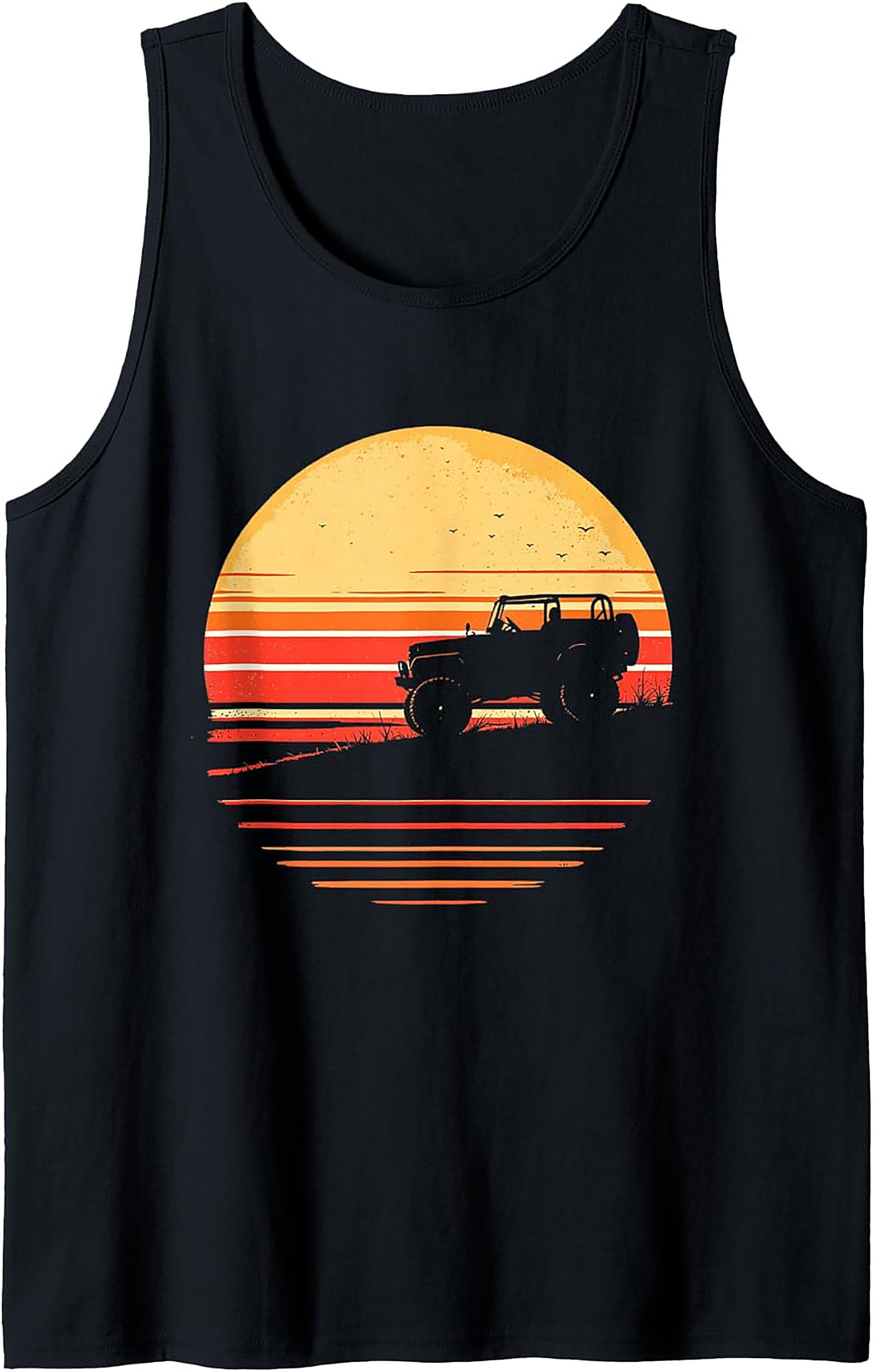 Off-Road Sunset Graphic Tank Top | Vintage 4x4 Sleeveless Shirt