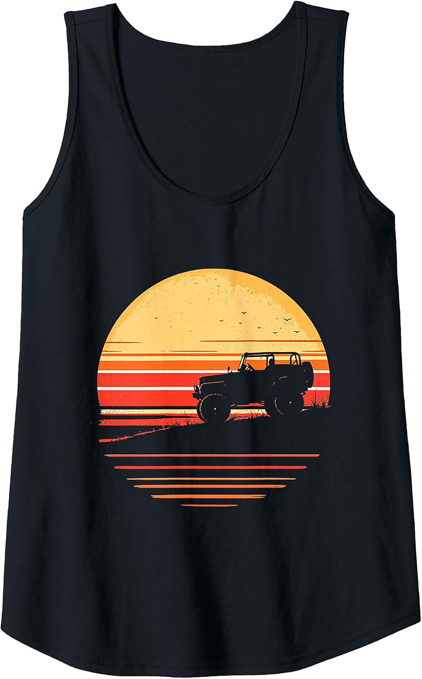 Off-Road Sunset Graphic Tank Top | Vintage 4x4 Sleeveless Shirt