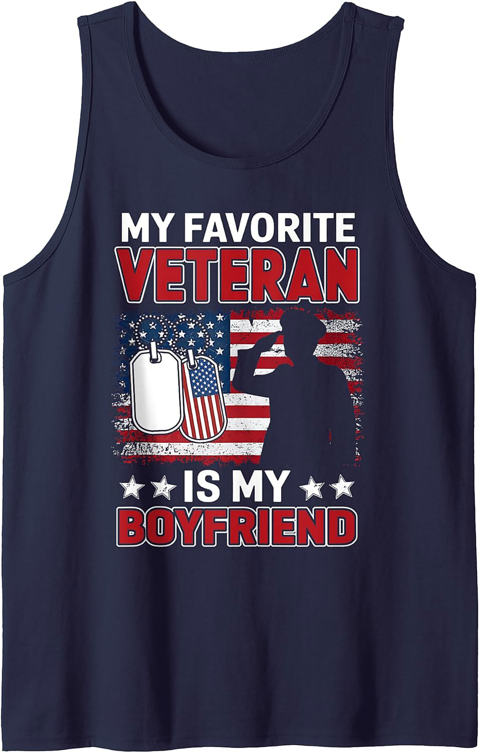 Veteran Boyfriend Graphic Tank Top | Proud Military GF Gift