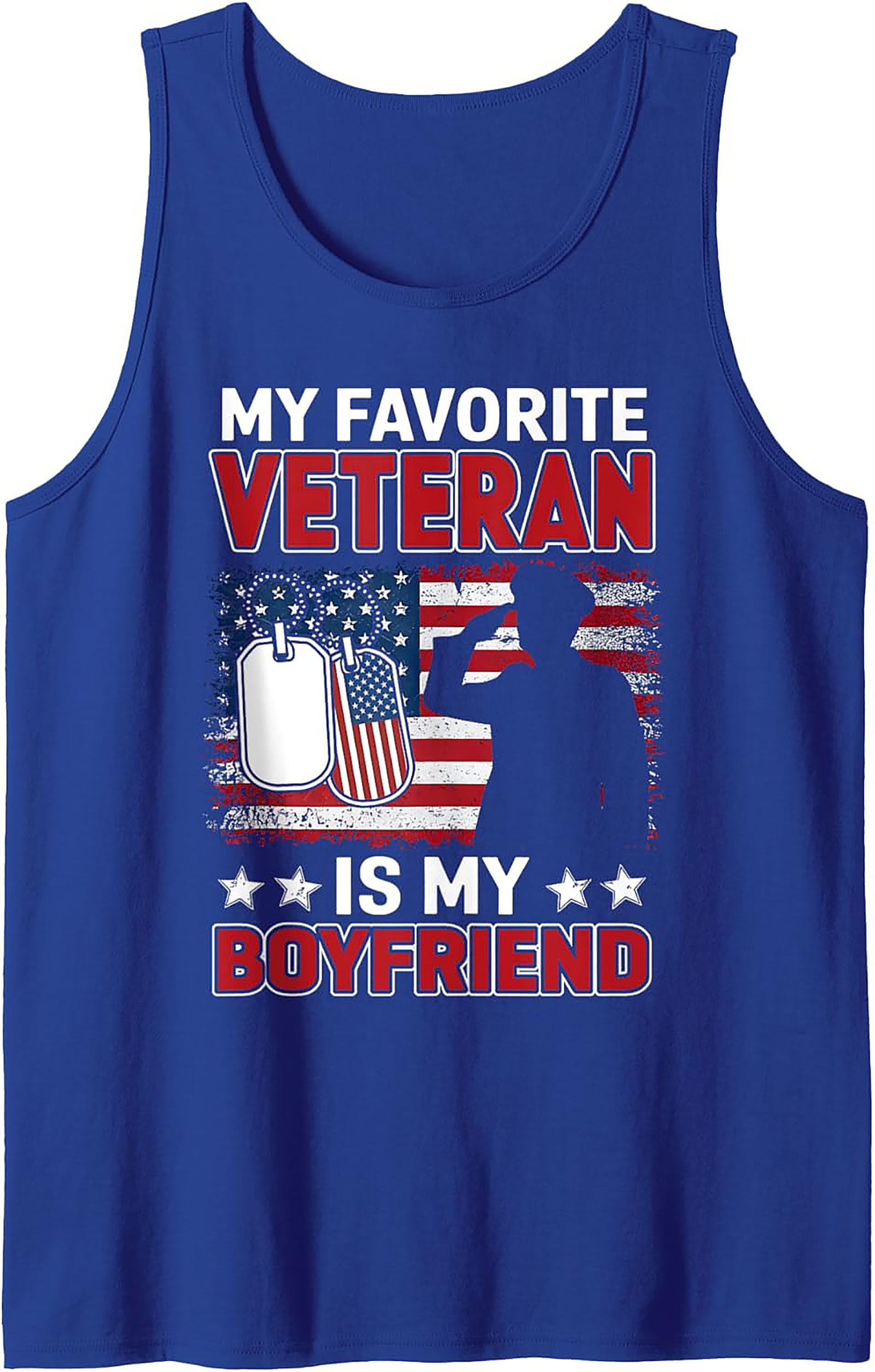 Veteran Boyfriend Graphic Tank Top | Proud Military GF Gift