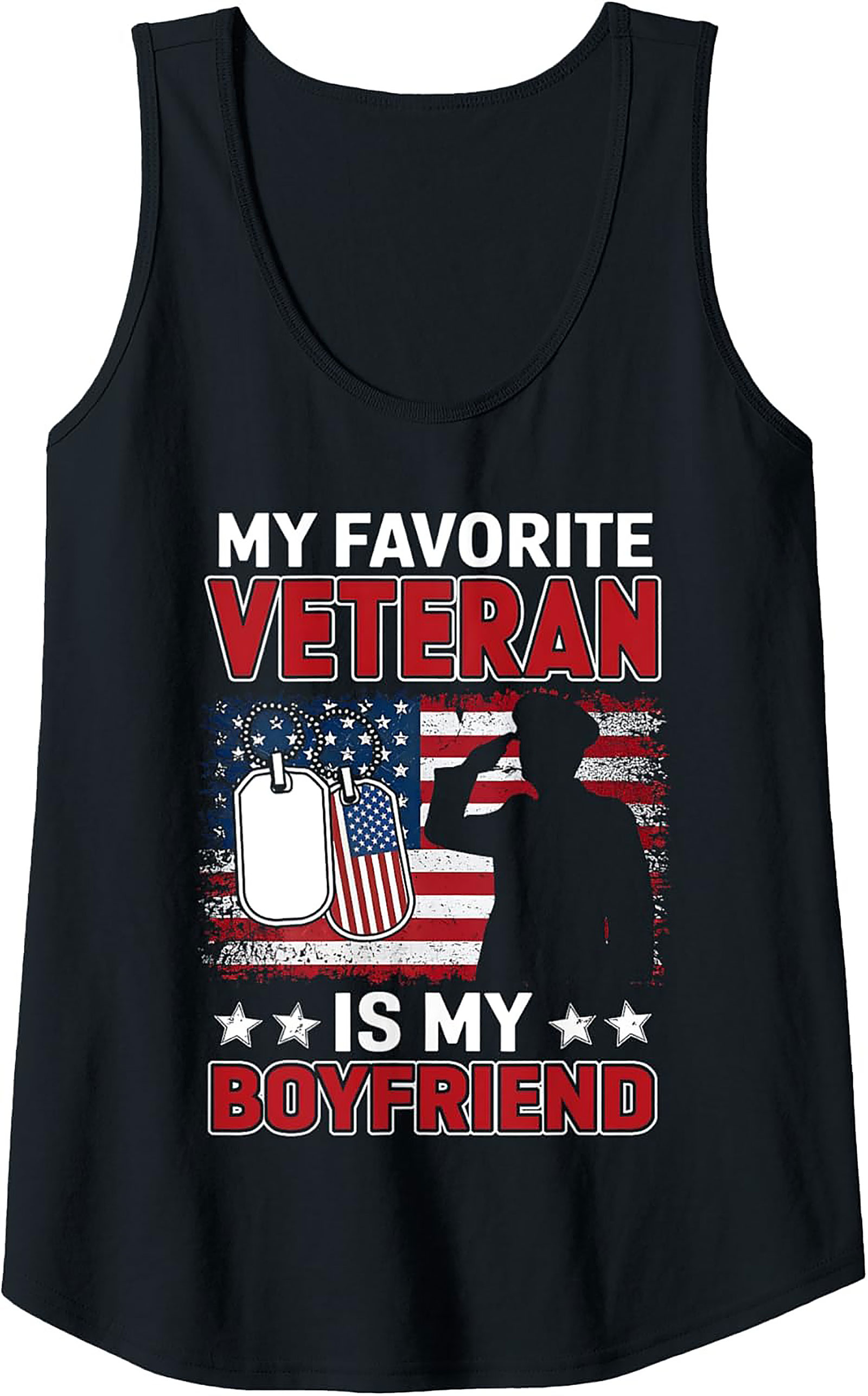 Veteran Boyfriend Graphic Tank Top | Proud Military GF Gift