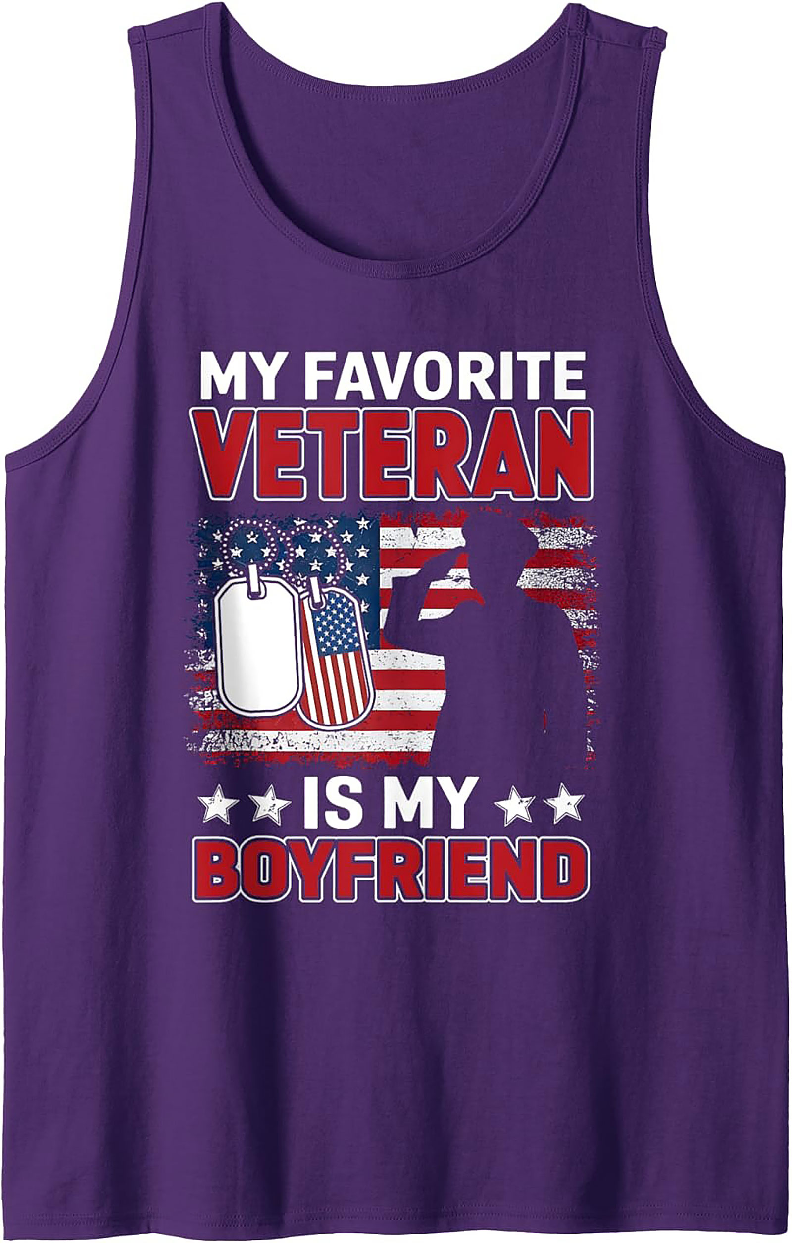 Veteran Boyfriend Graphic Tank Top | Proud Military GF Gift