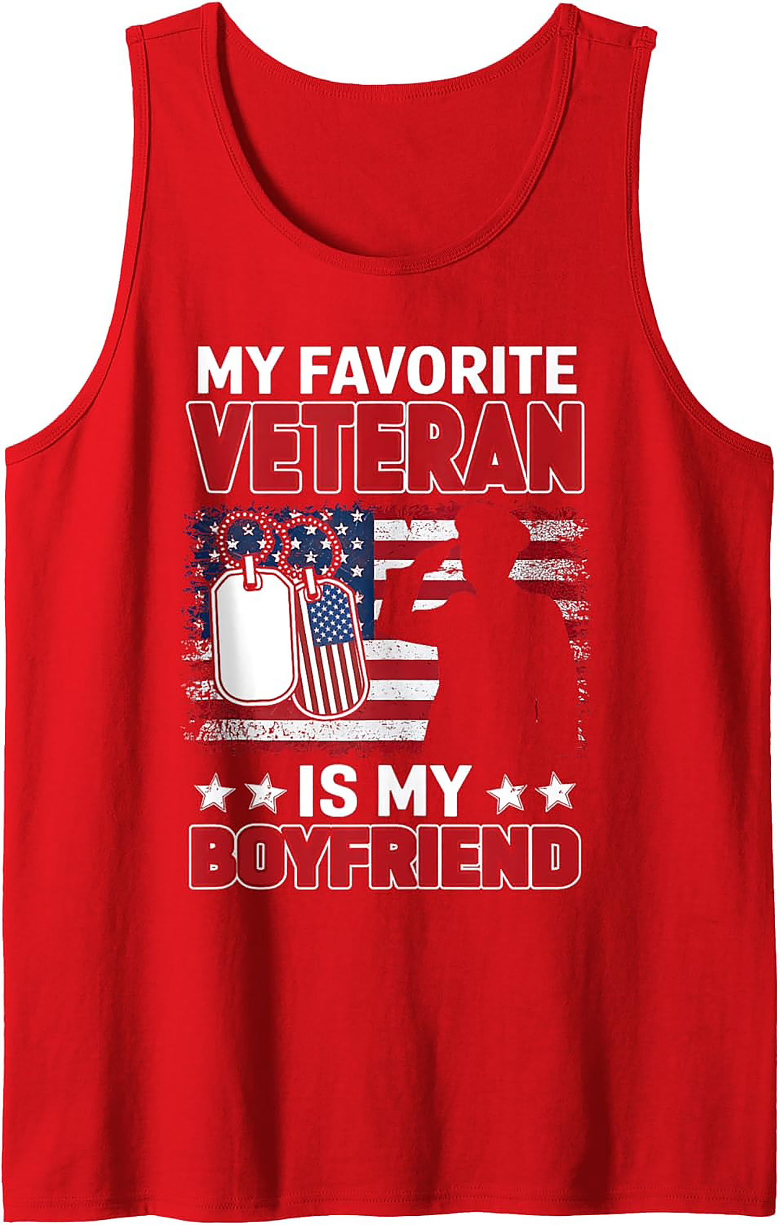 Veteran Boyfriend Graphic Tank Top | Proud Military GF Gift
