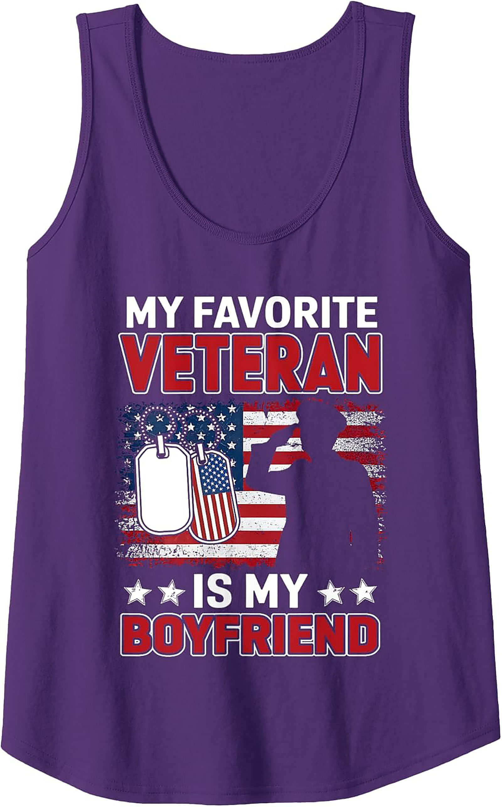 Veteran Boyfriend Graphic Tank Top | Proud Military GF Gift