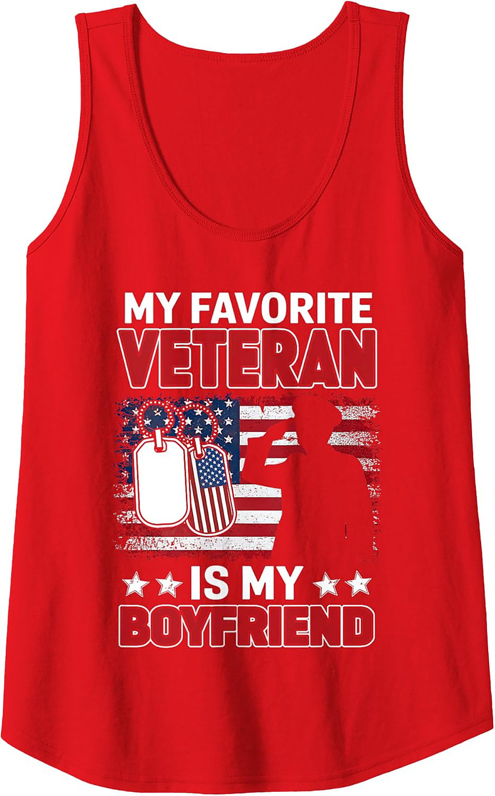 Veteran Boyfriend Graphic Tank Top | Proud Military GF Gift