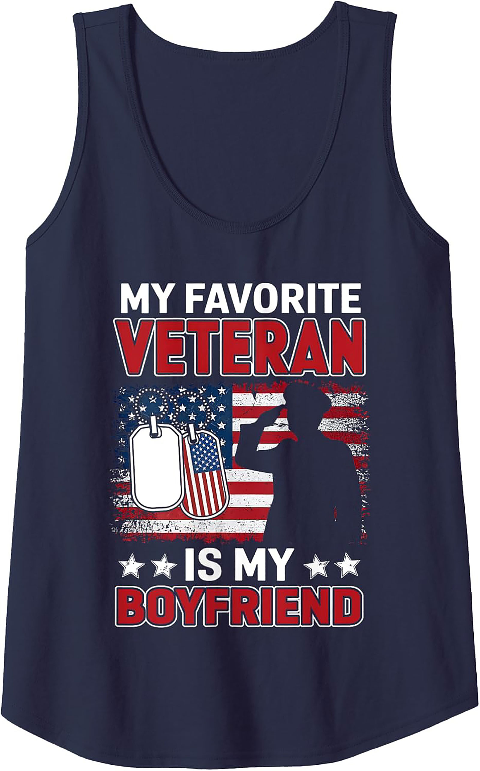 Veteran Boyfriend Graphic Tank Top | Proud Military GF Gift