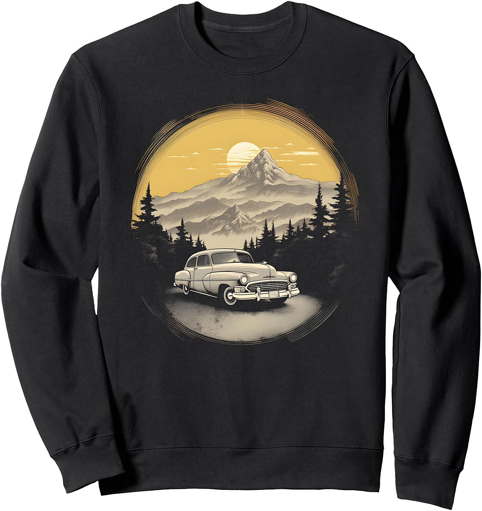 Vintage Road Trip Crewneck Sweatshirt Classic Car Pullover
