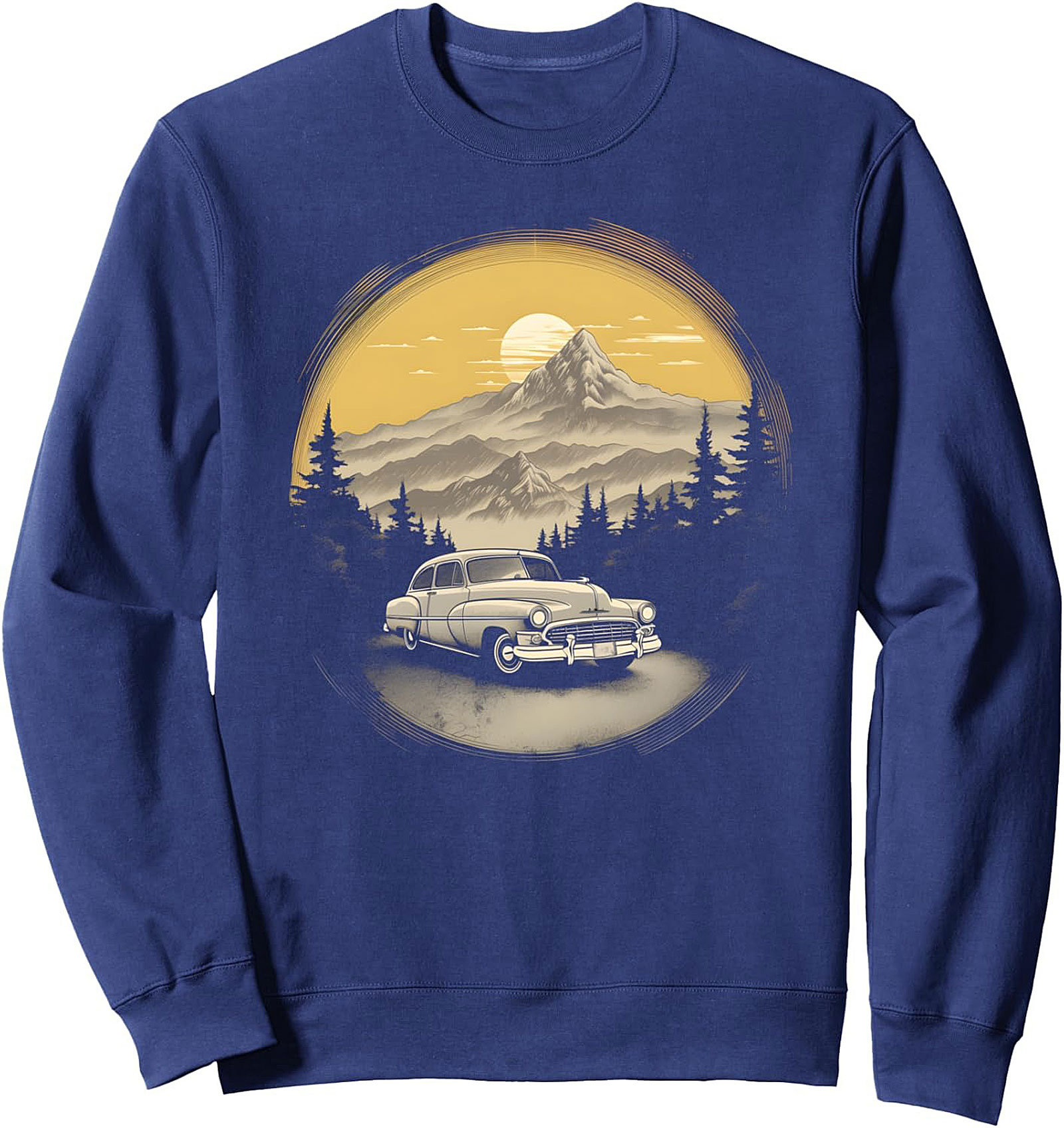 Vintage Road Trip Crewneck Sweatshirt Classic Car Pullover