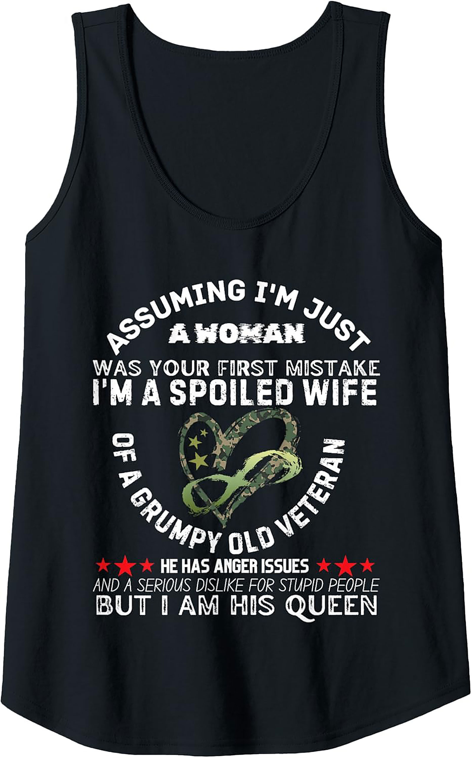 Spoiled Veteran Wife Graphic Tank Top | Military Spouse Gift