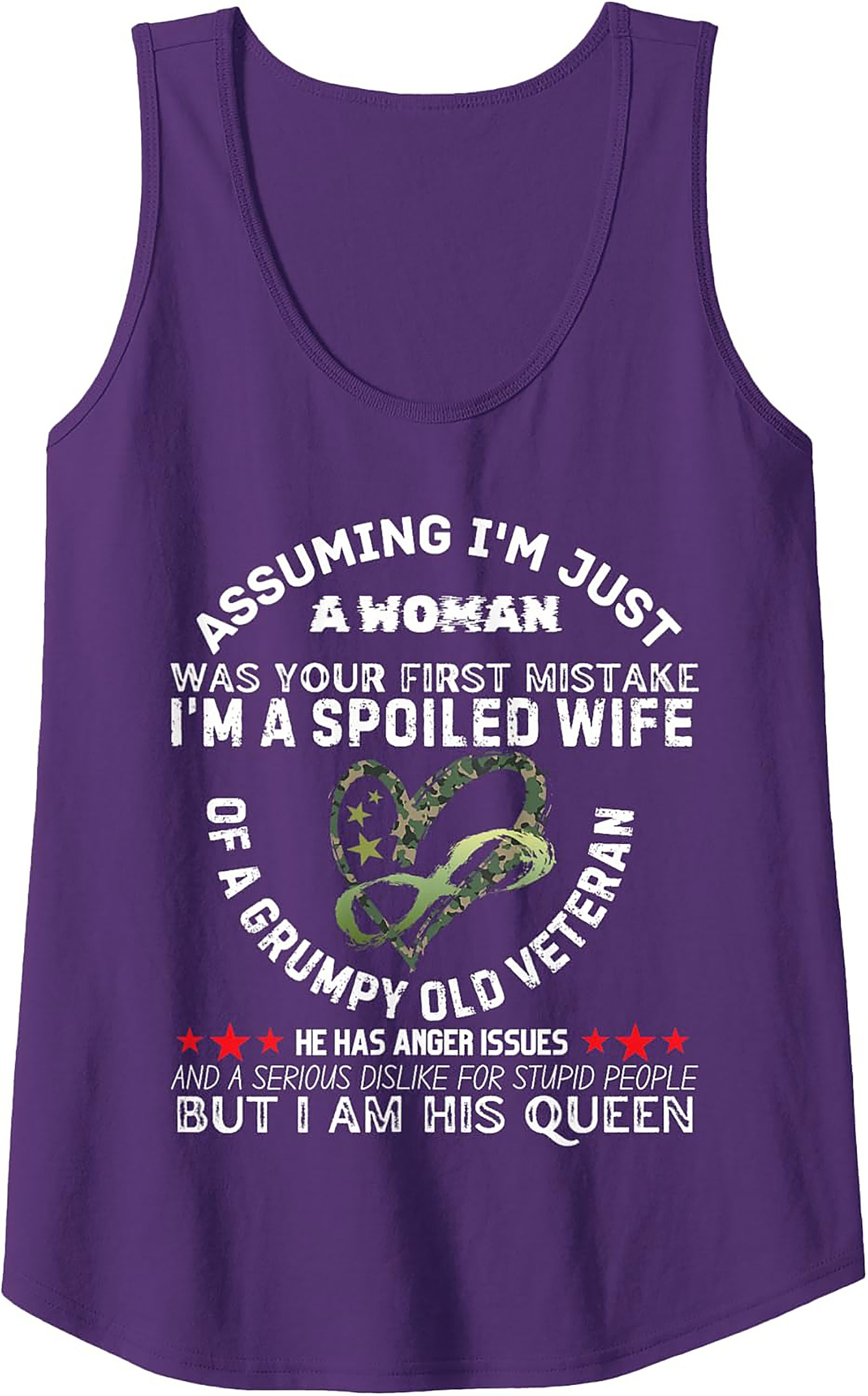 Spoiled Veteran Wife Graphic Tank Top | Military Spouse Gift