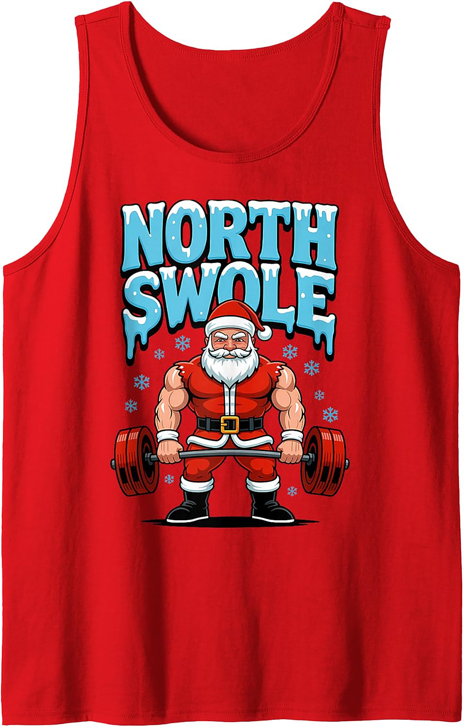 Swole Santa Graphic Tank North Swole Weightlifting Shirt