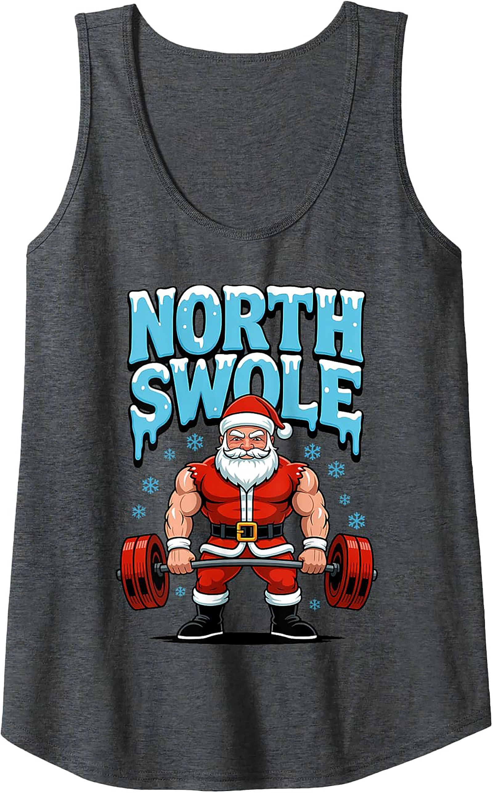Swole Santa Graphic Tank North Swole Weightlifting Shirt
