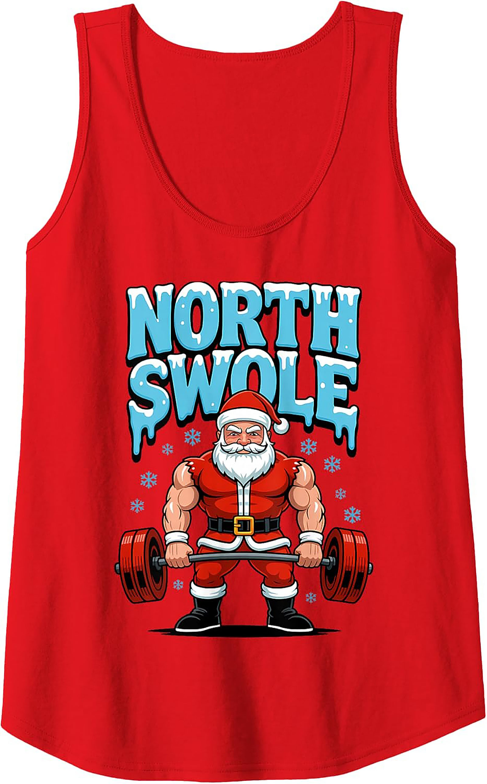 Swole Santa Graphic Tank North Swole Weightlifting Shirt