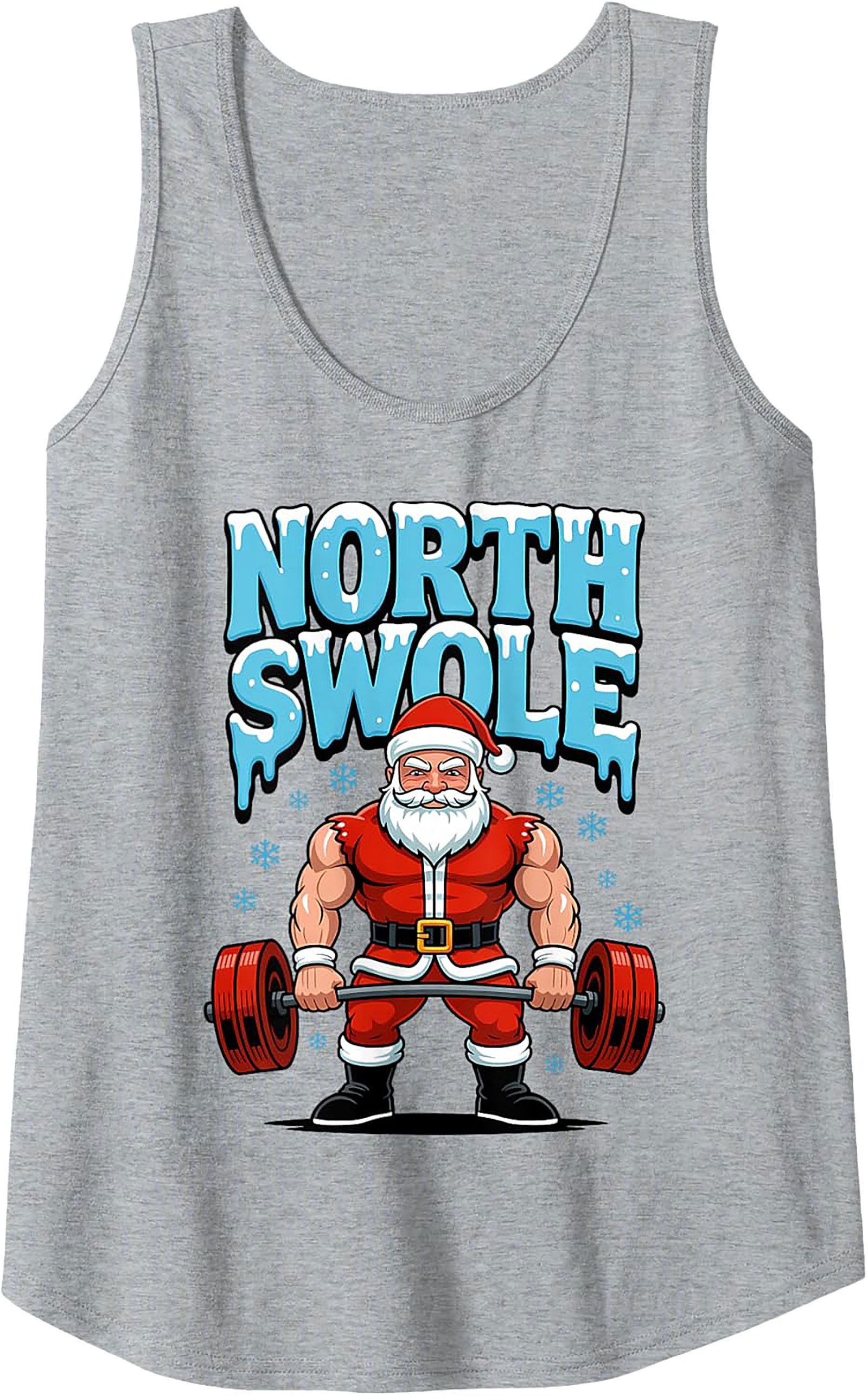 Swole Santa Graphic Tank North Swole Weightlifting Shirt
