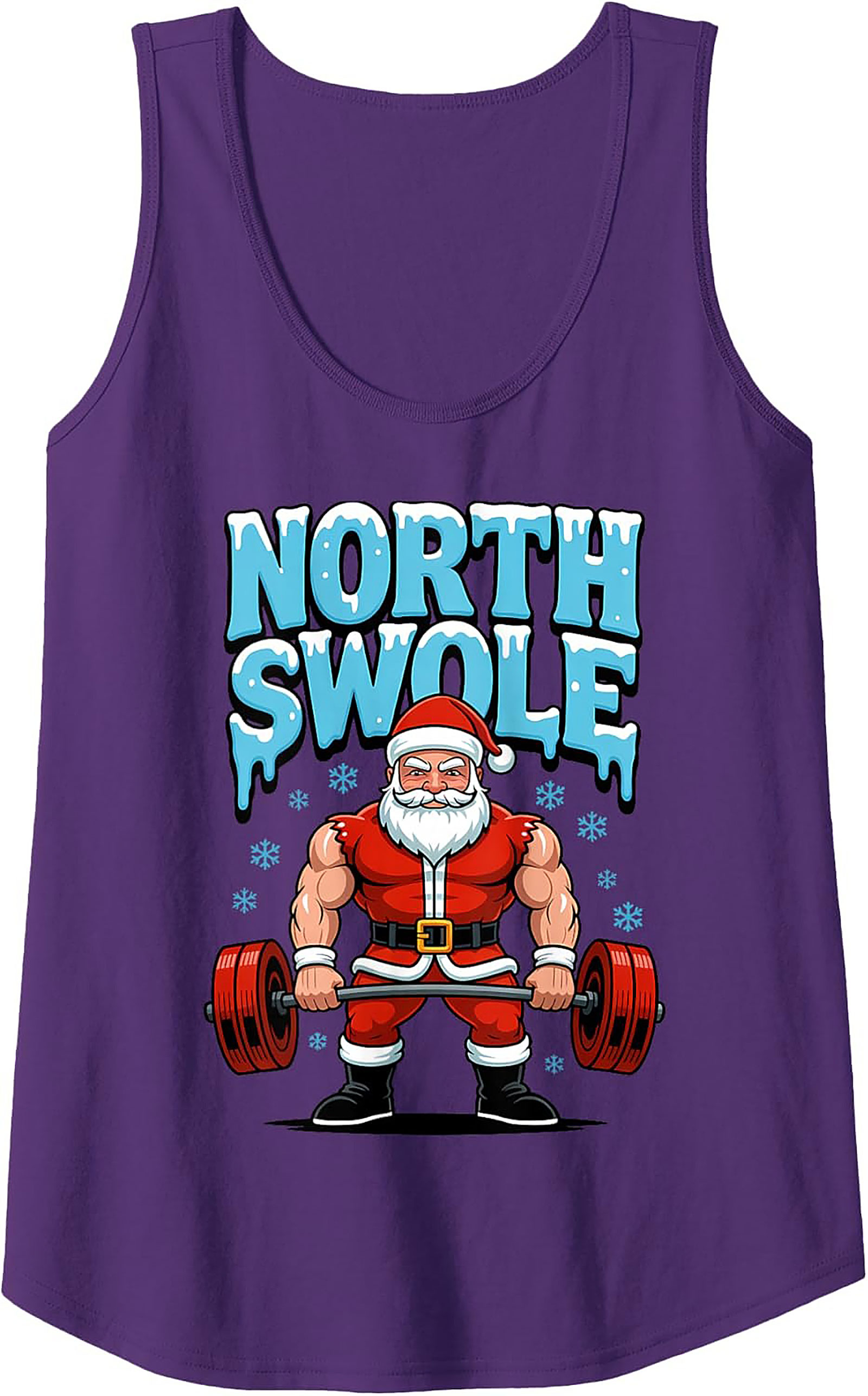 Swole Santa Graphic Tank North Swole Weightlifting Shirt