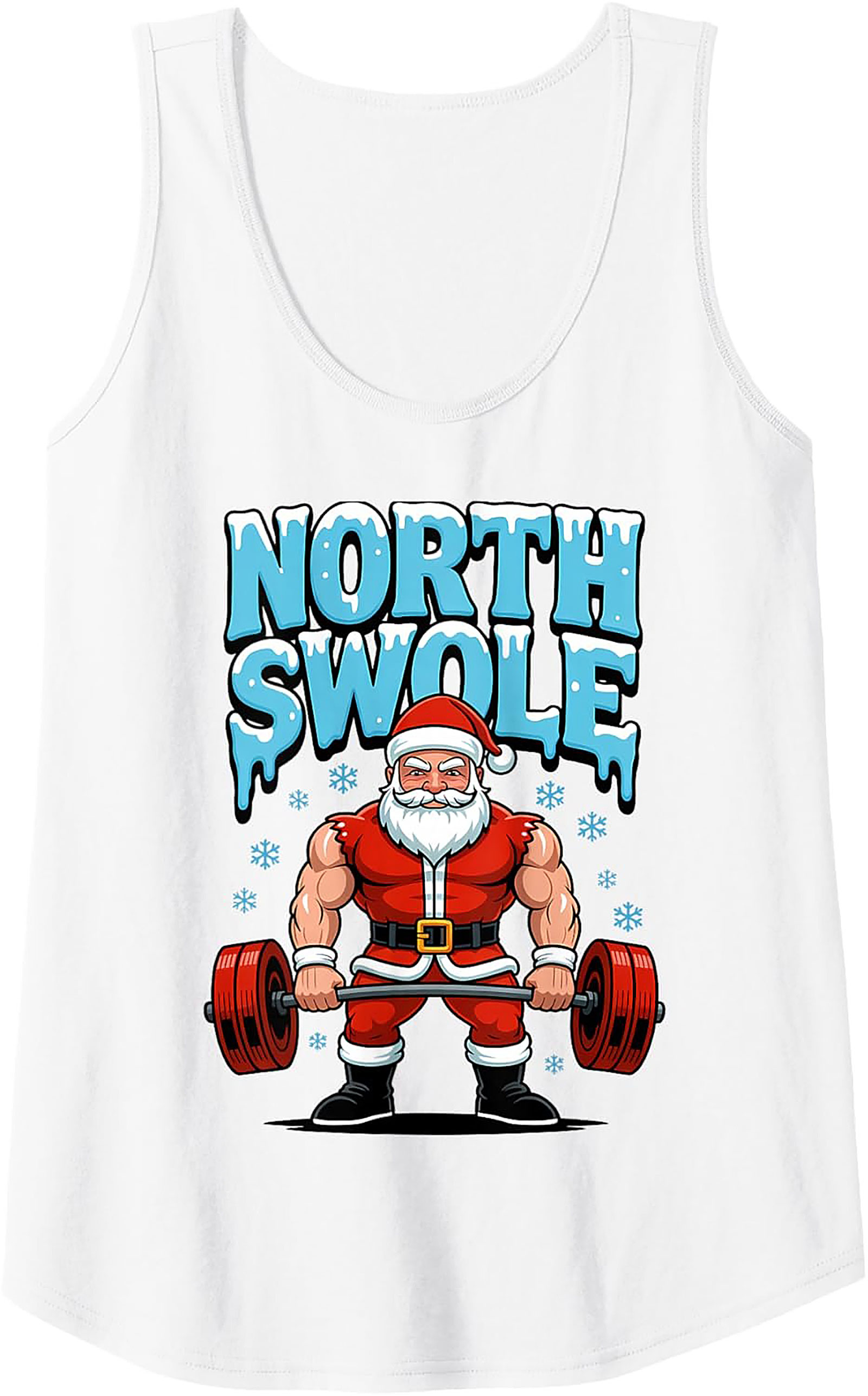 Swole Santa Graphic Tank North Swole Weightlifting Shirt