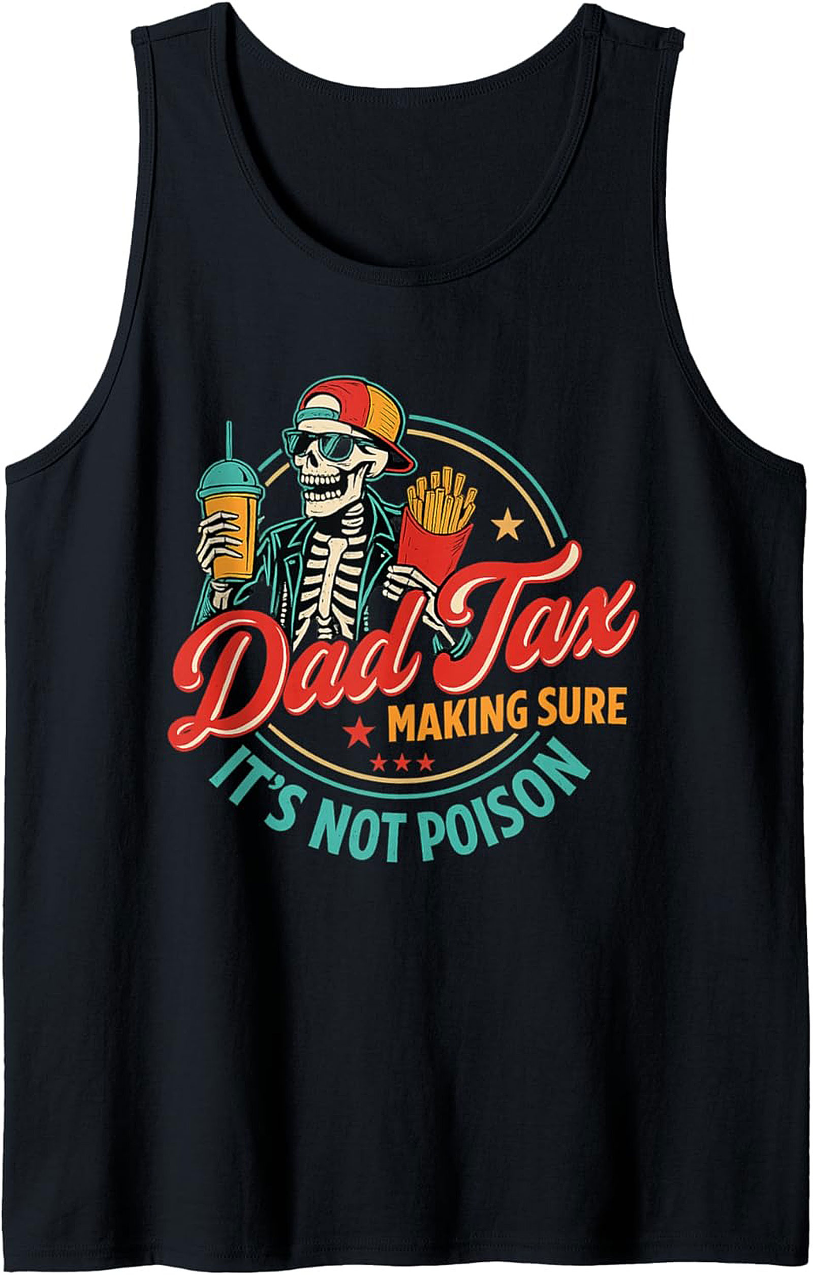 Dad Tax Graphic Tank - Funny Skeleton Sleeveless Shirt