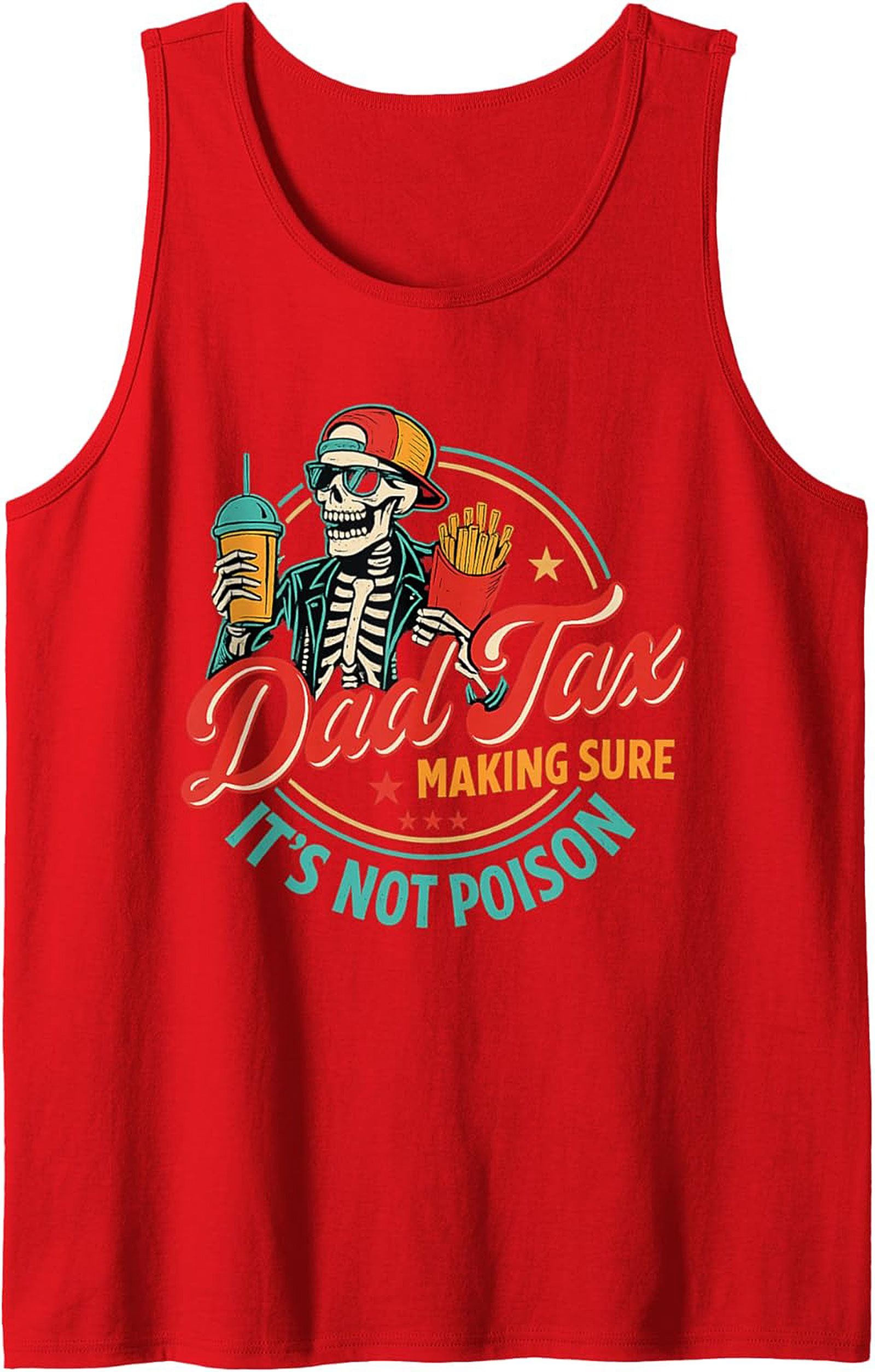 Dad Tax Graphic Tank - Funny Skeleton Sleeveless Shirt