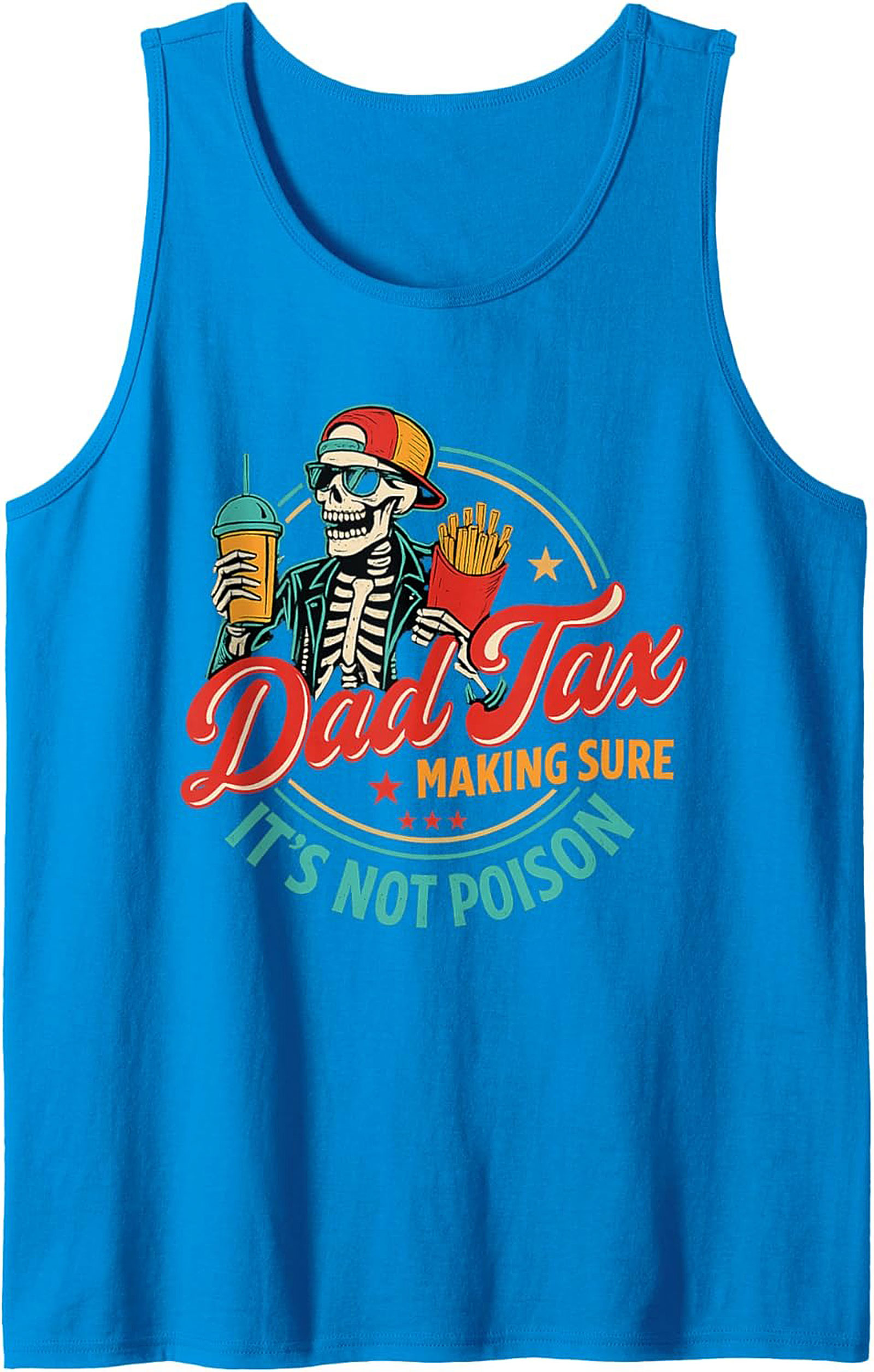 Dad Tax Graphic Tank - Funny Skeleton Sleeveless Shirt