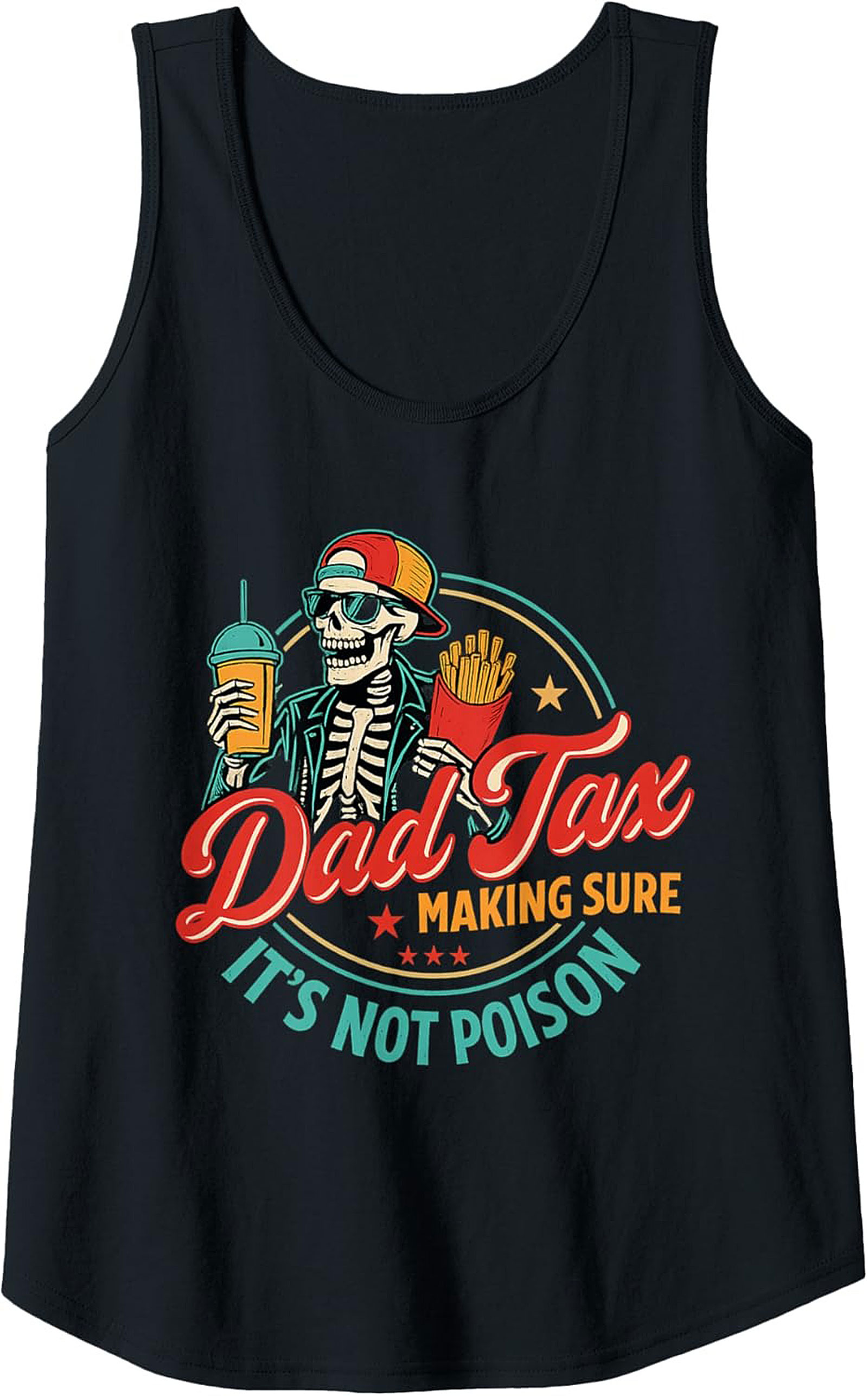 Dad Tax Graphic Tank - Funny Skeleton Sleeveless Shirt