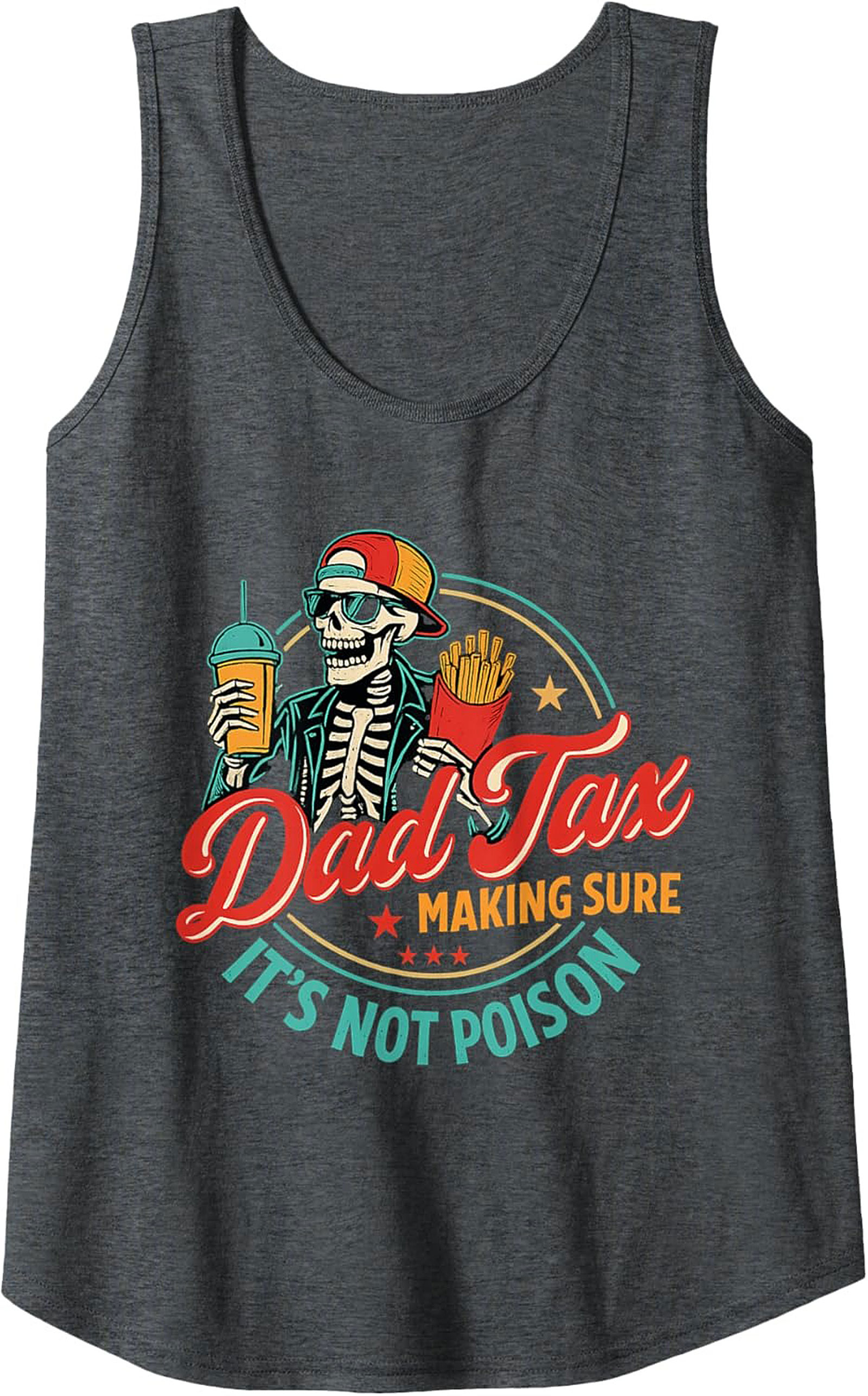 Dad Tax Graphic Tank - Funny Skeleton Sleeveless Shirt