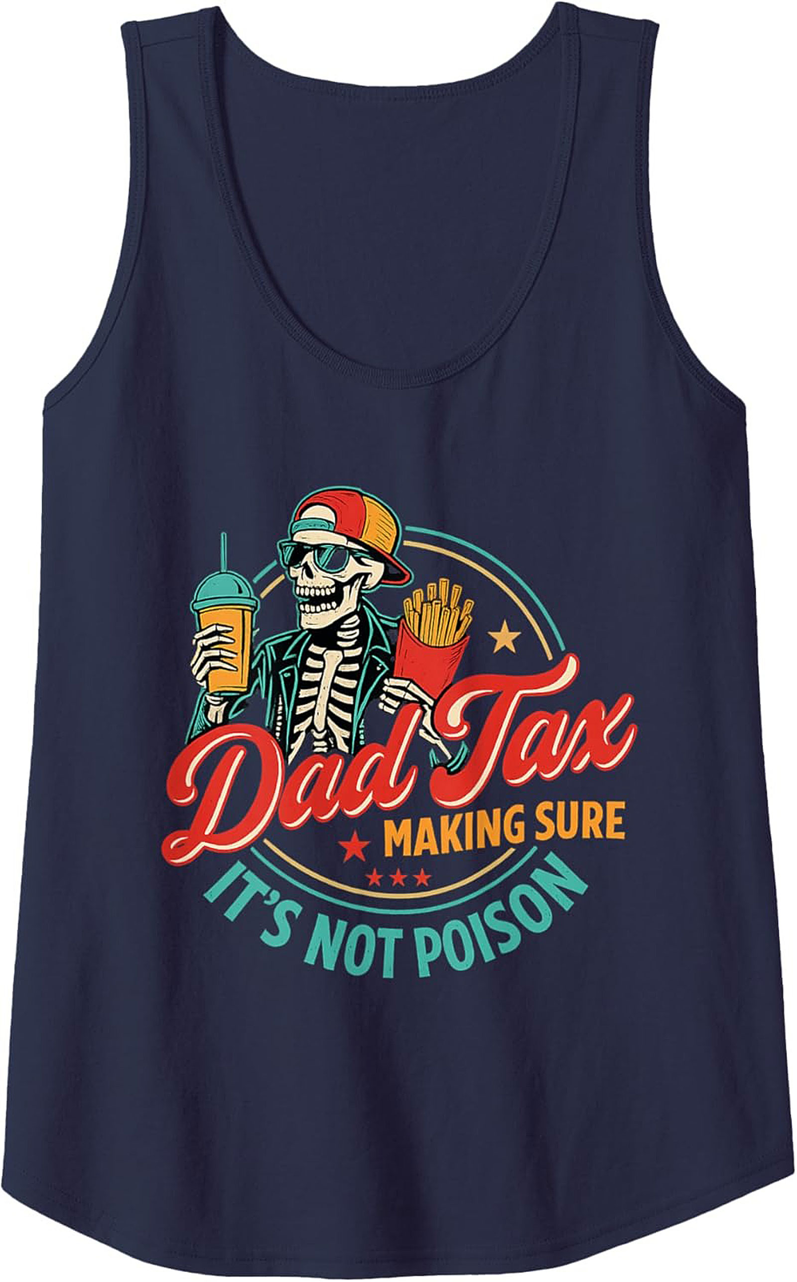 Dad Tax Graphic Tank - Funny Skeleton Sleeveless Shirt