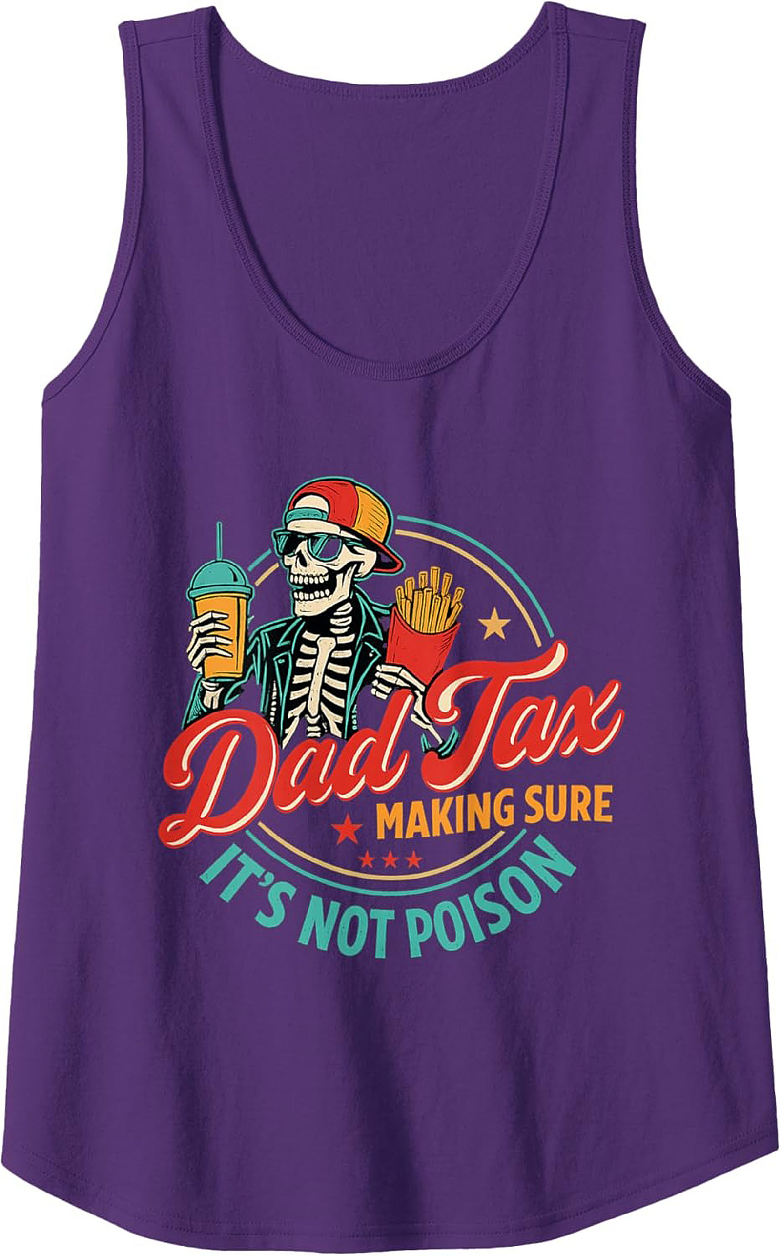 Dad Tax Graphic Tank - Funny Skeleton Sleeveless Shirt