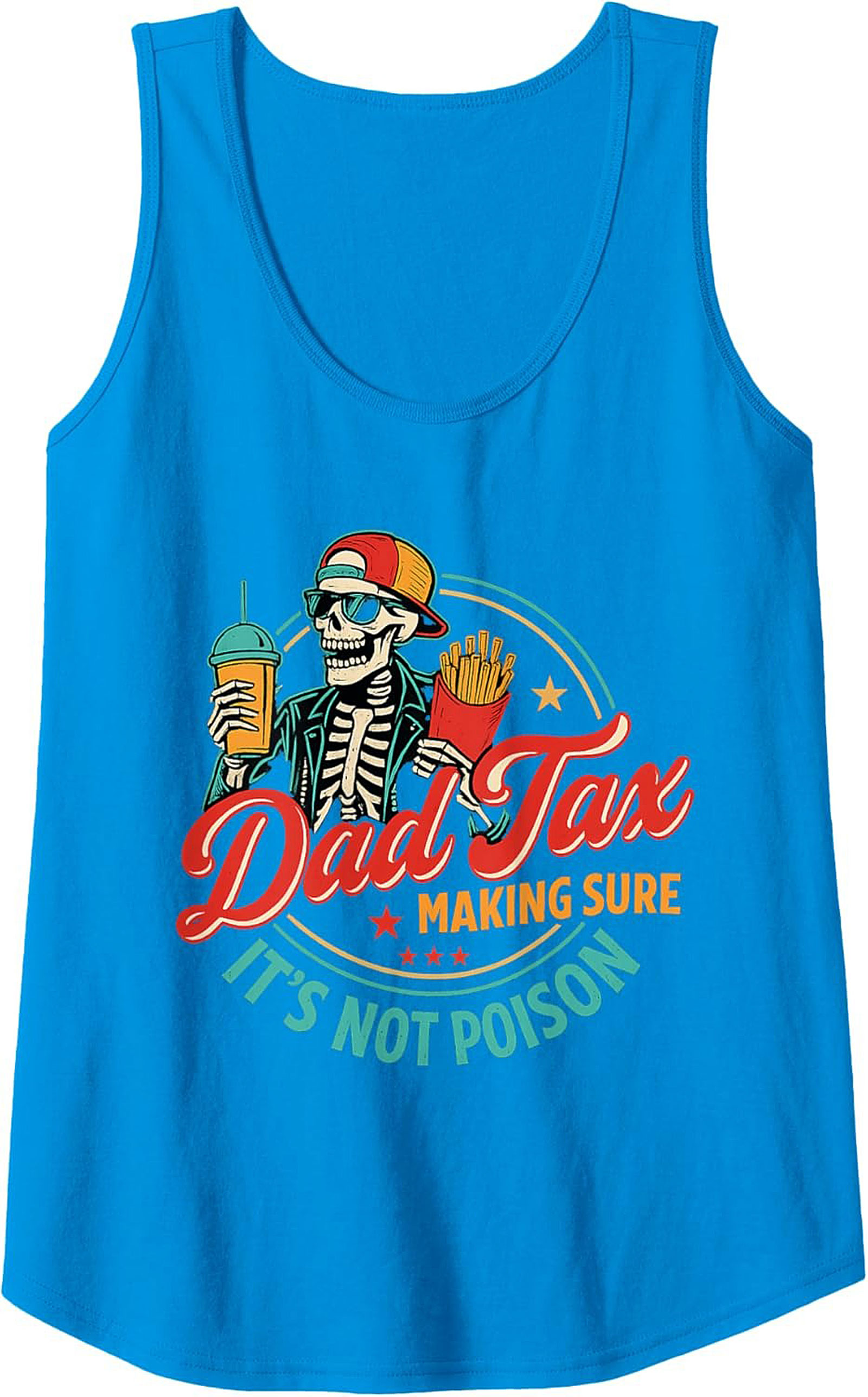 Dad Tax Graphic Tank - Funny Skeleton Sleeveless Shirt