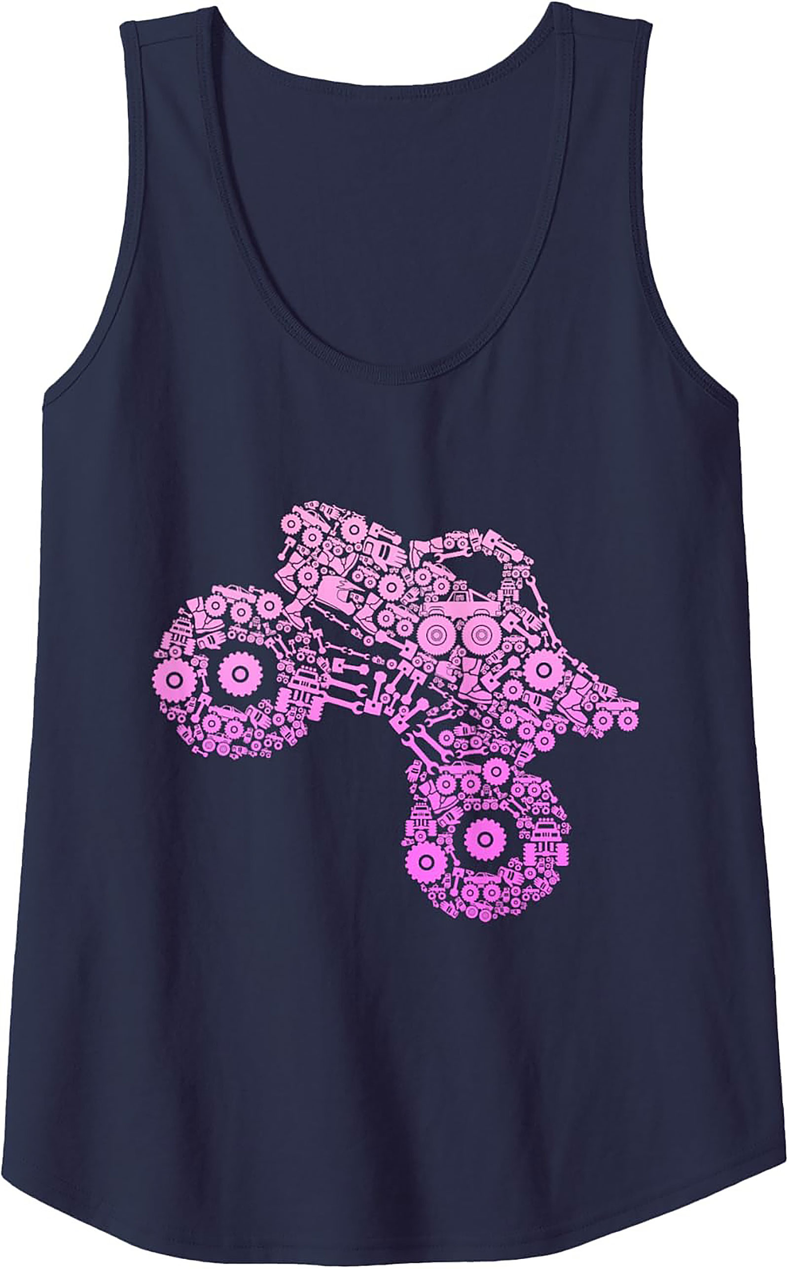 Pink Monster Truck Gearhead Graphic Tank Top