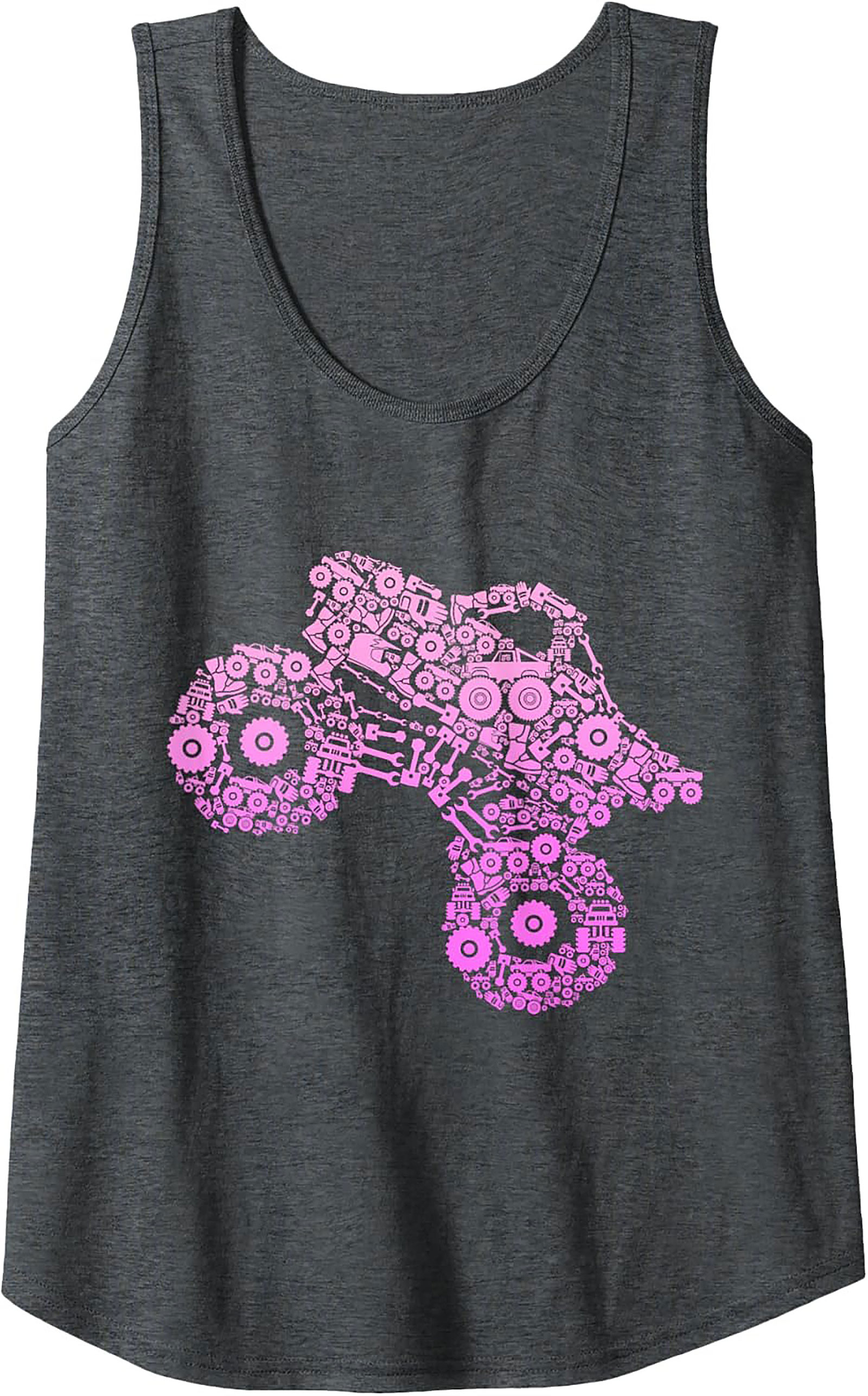 Pink Monster Truck Gearhead Graphic Tank Top