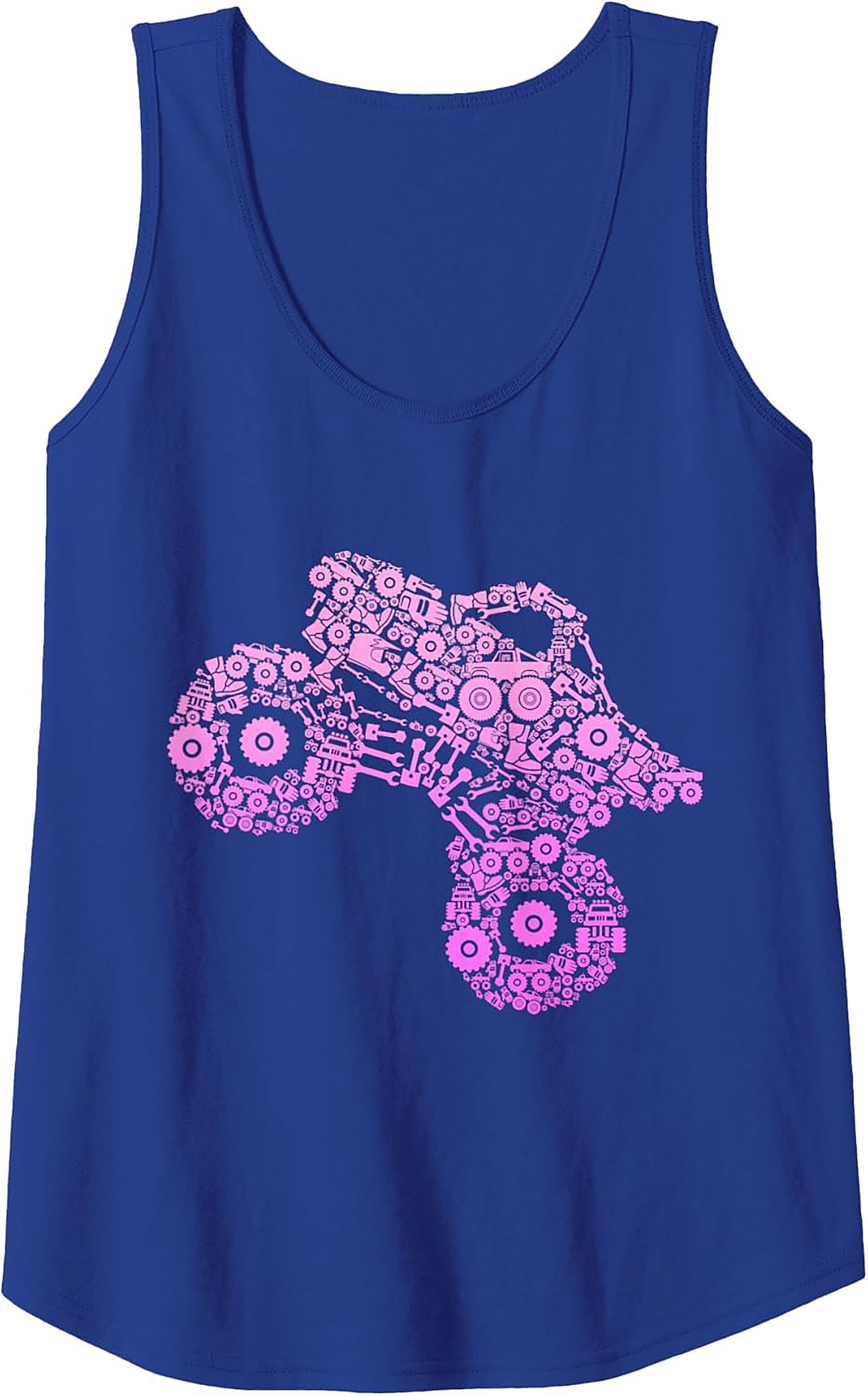 Pink Monster Truck Gearhead Graphic Tank Top